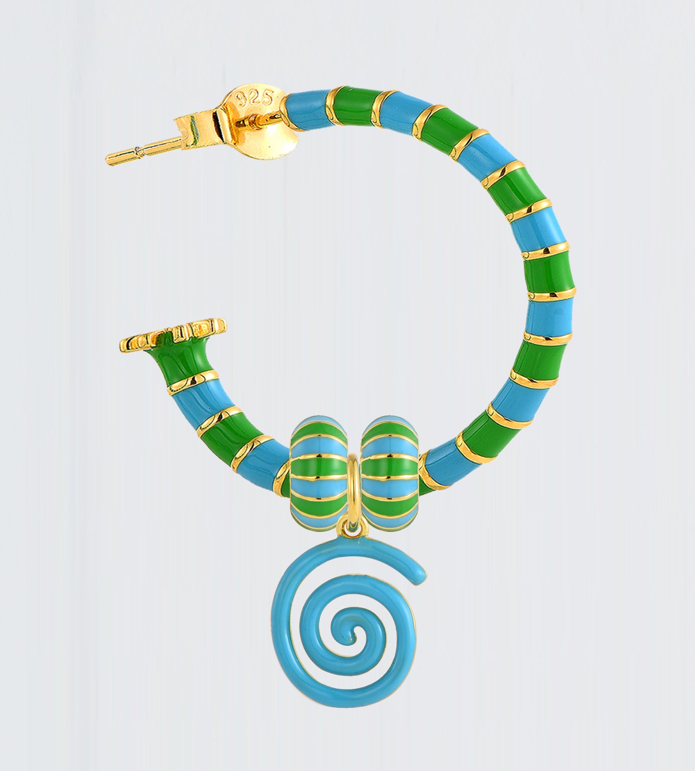 GOLD GREEN & CELESTE EARRING