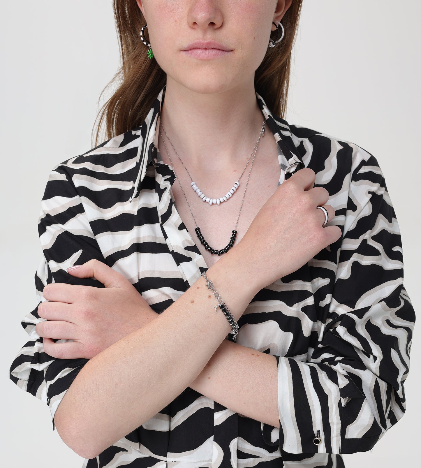 Lucky You Hoop Earring Mix | Enamel 18k Gold-plated Sterling Silver (Single)