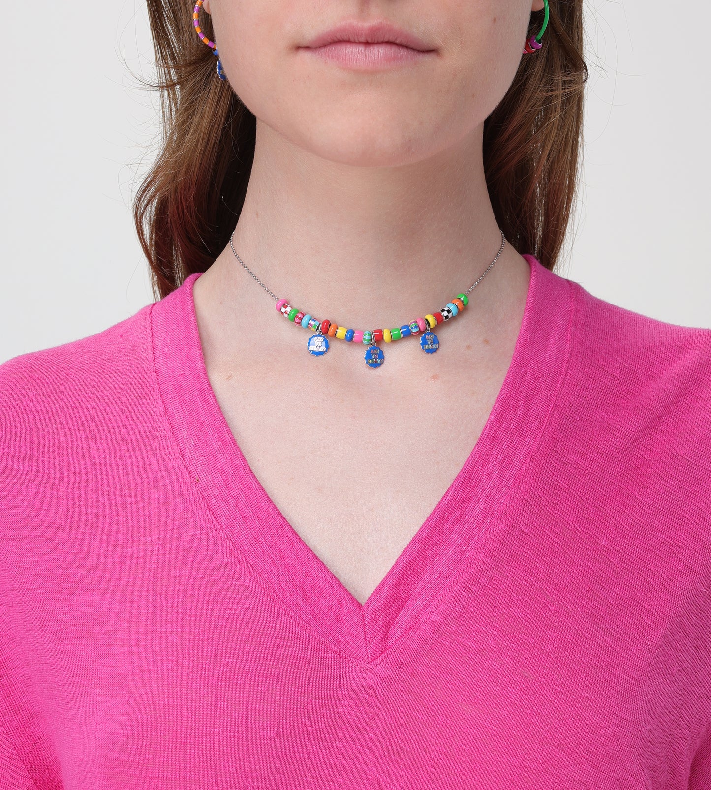 Art to Heart Hoop Earring Mix | Enamel Sterling Silver (Single)