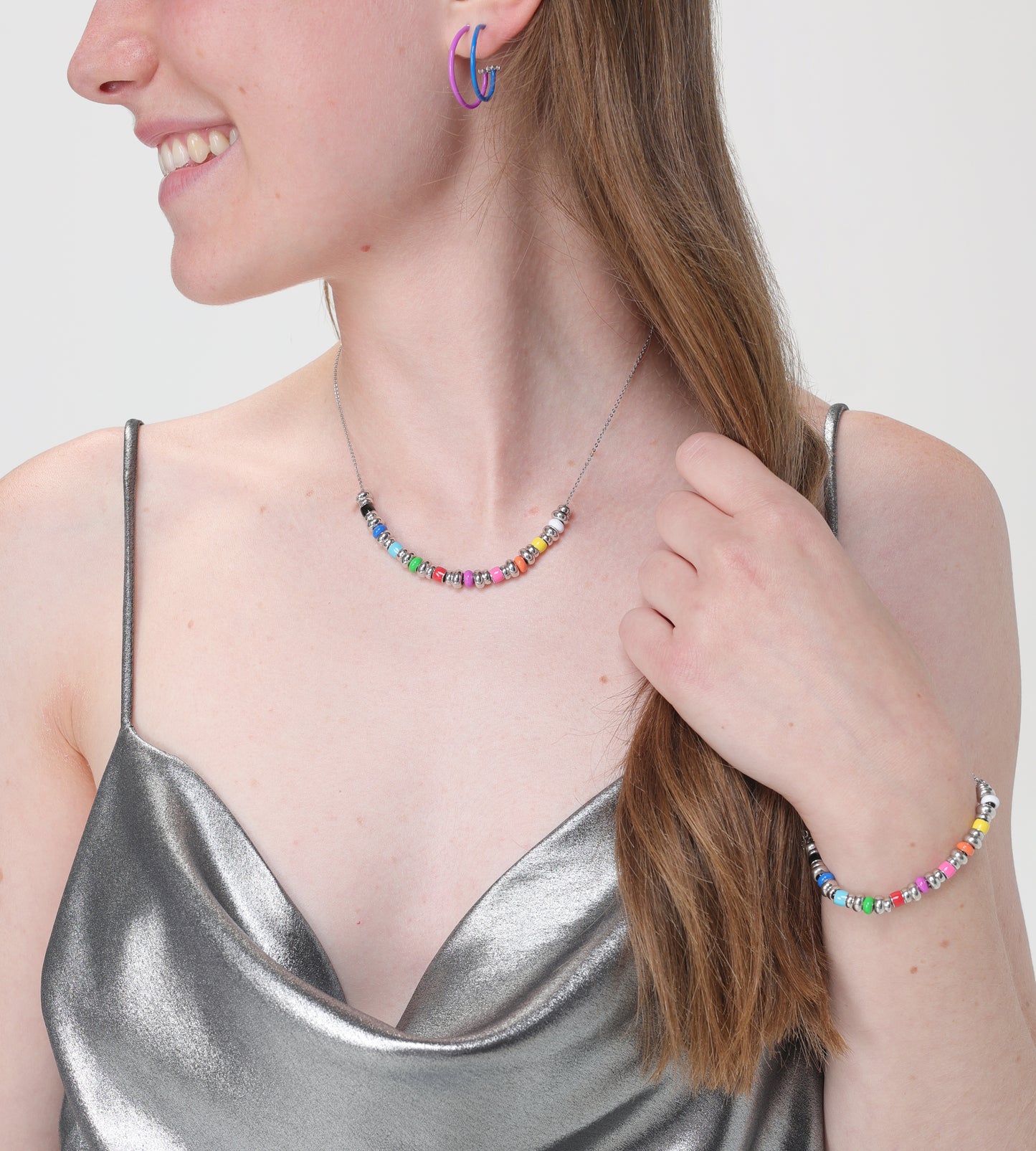 GOLD PURPLE EARRING