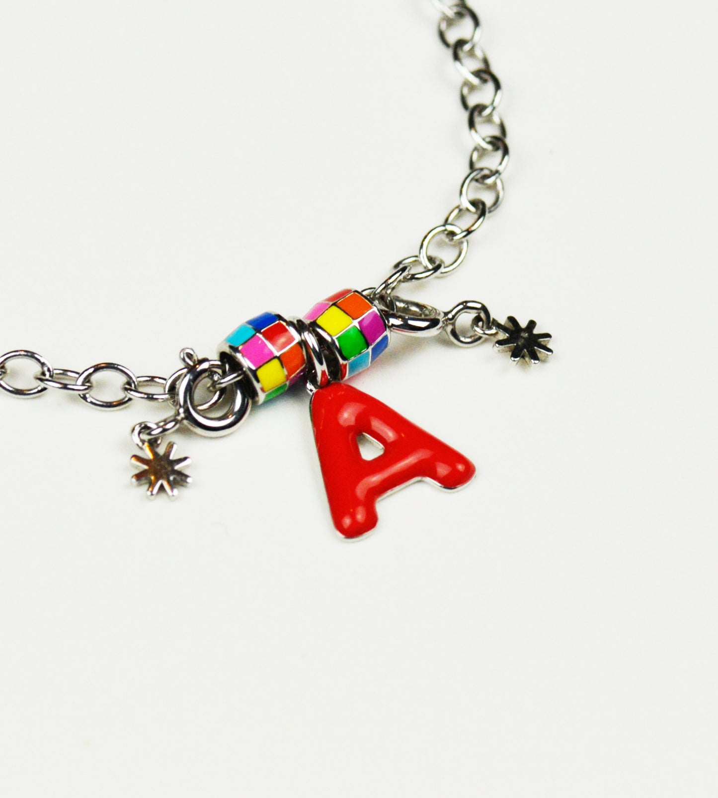 Monogram Beaded Charm Bracelets | Enamel Sterling Silver