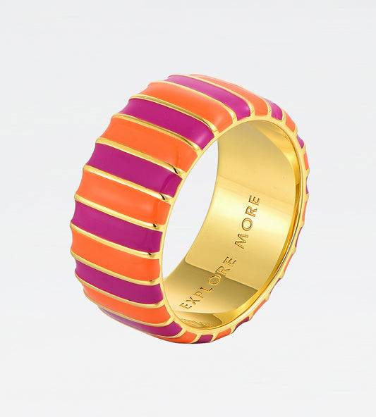 GOLD ORANGE & PURPLE THICK RING
