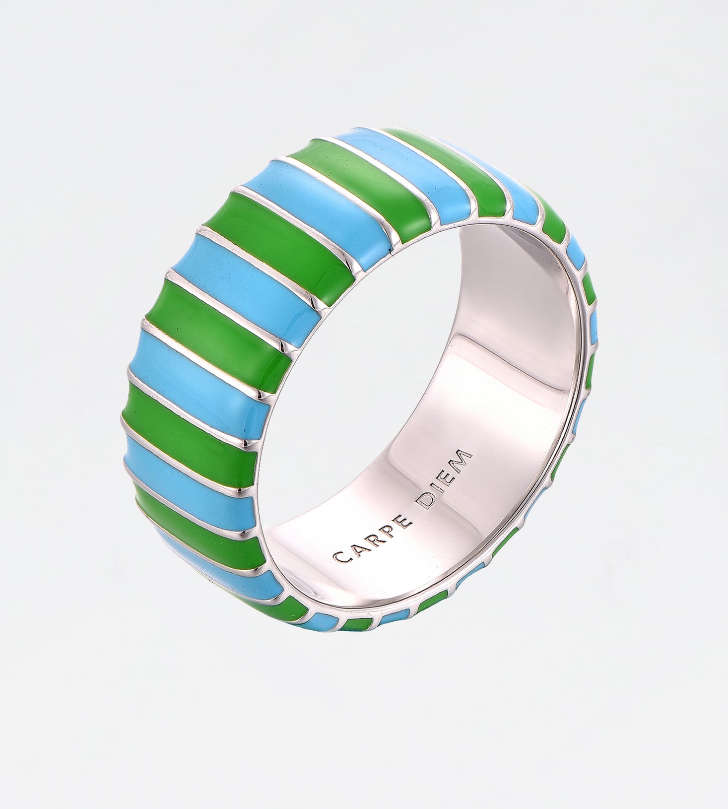 CELESTE & GREEN THICK RING