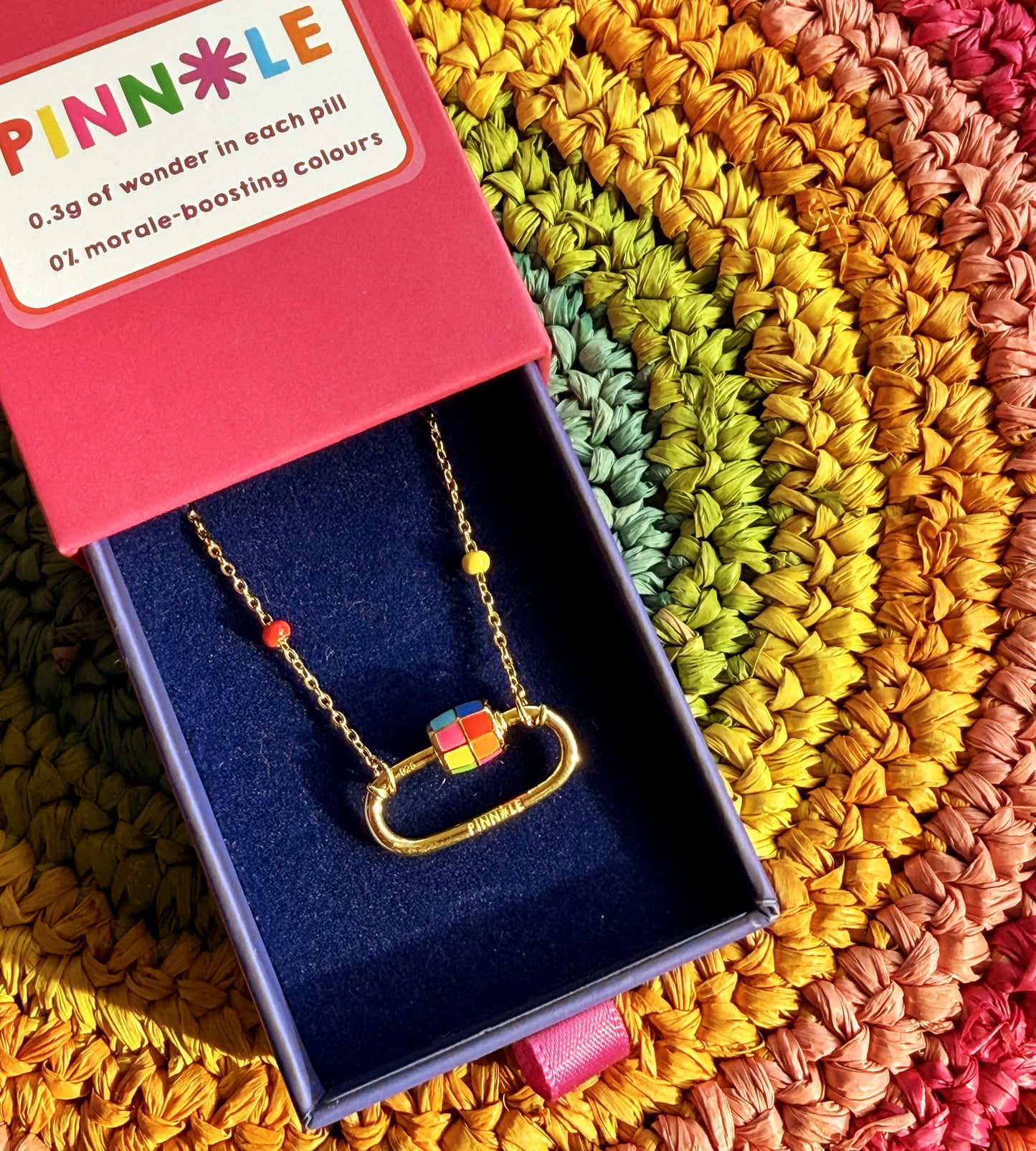 Mosaico Necklace with Enamel Dots | 18k Gold-plated Sterling Silver