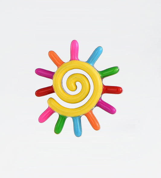 PAINTED SUN EARRING (SINGLE)