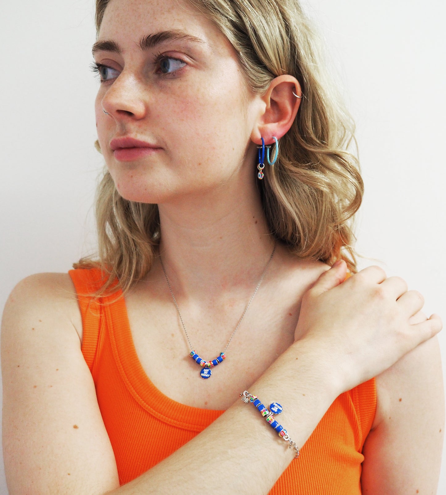 Keep an Eye Out Hoop Earring Mix | Enamel Sterling Silver (Single)