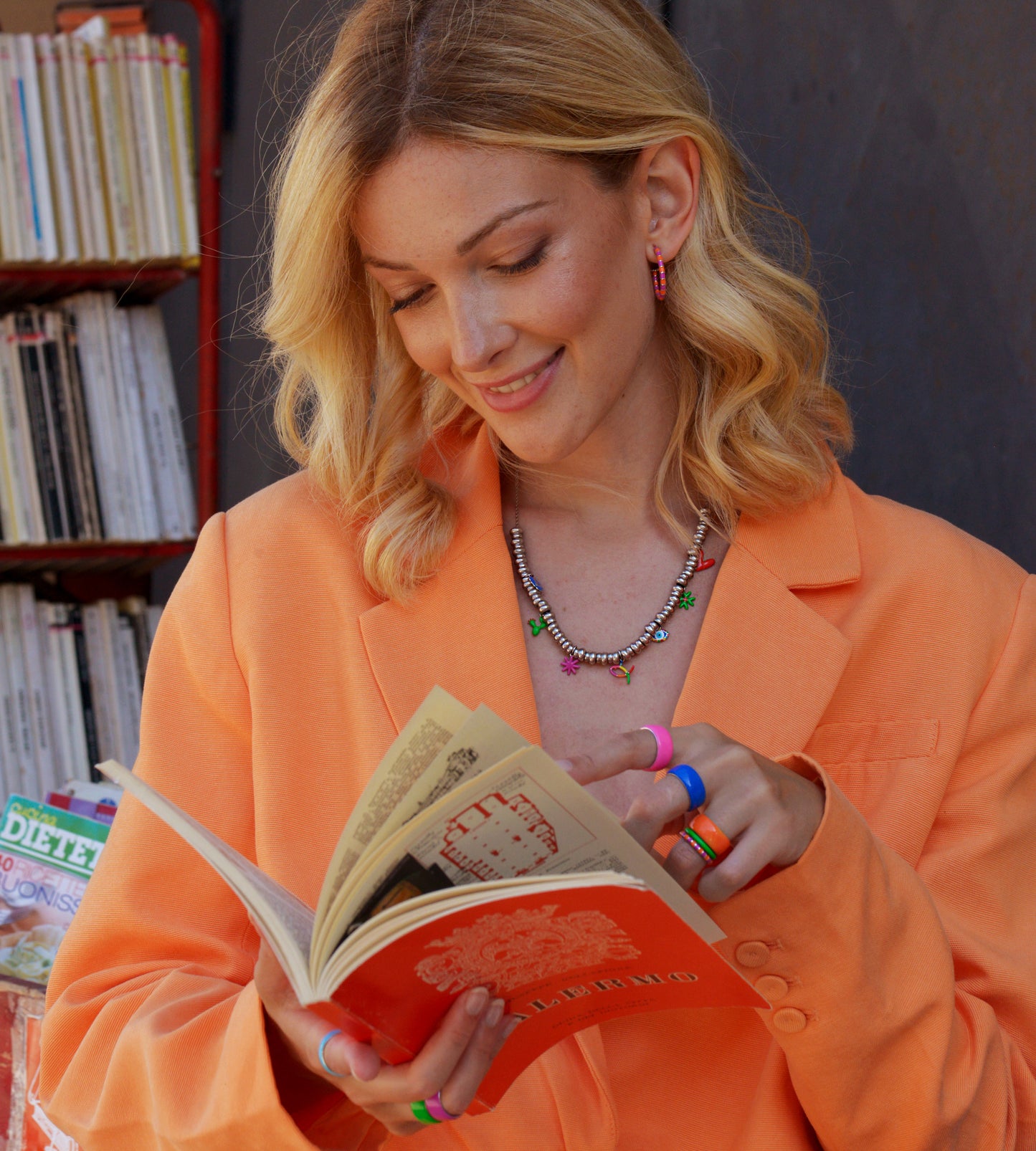 ORANGE & PURPLE EARRING