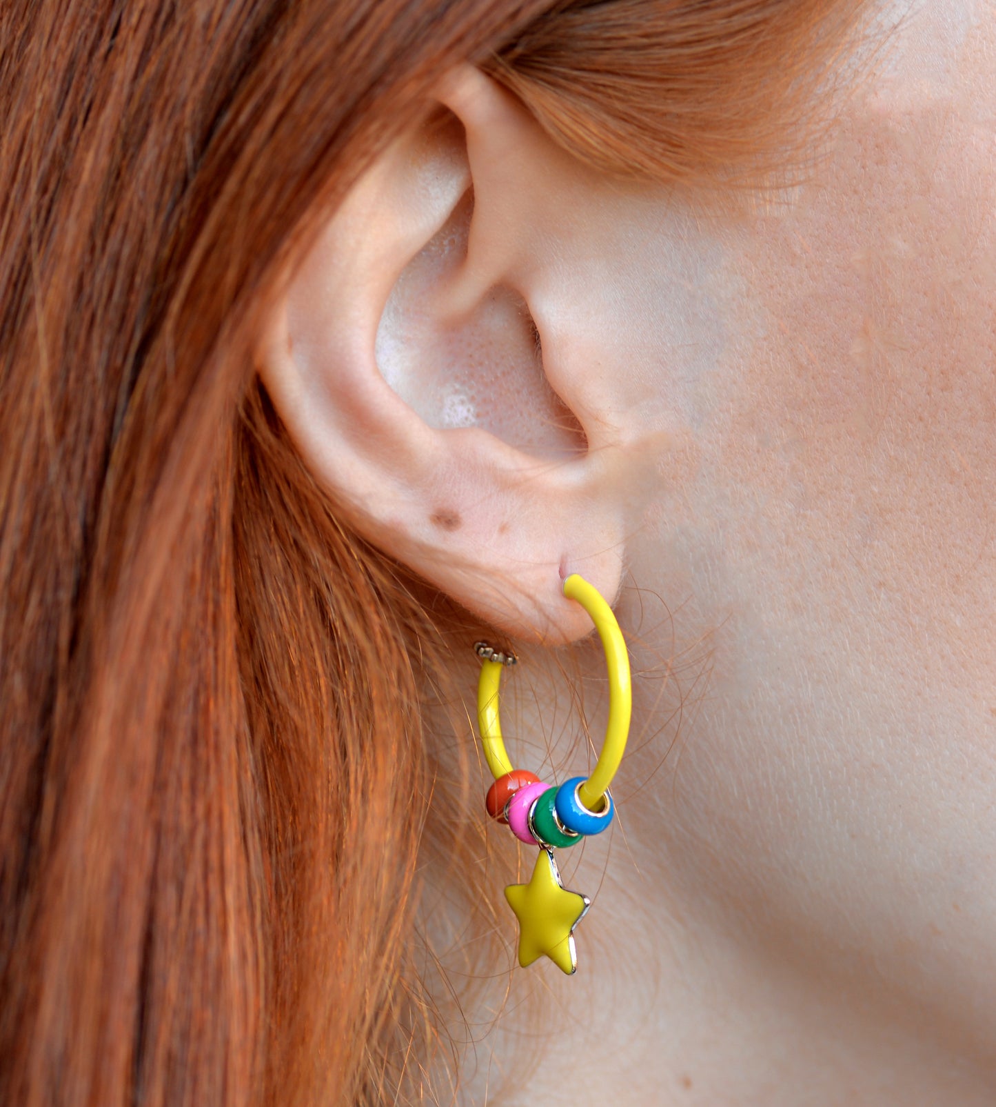 You're a Star Hoop Earring Mix | Enamel Sterling Silver (Single)