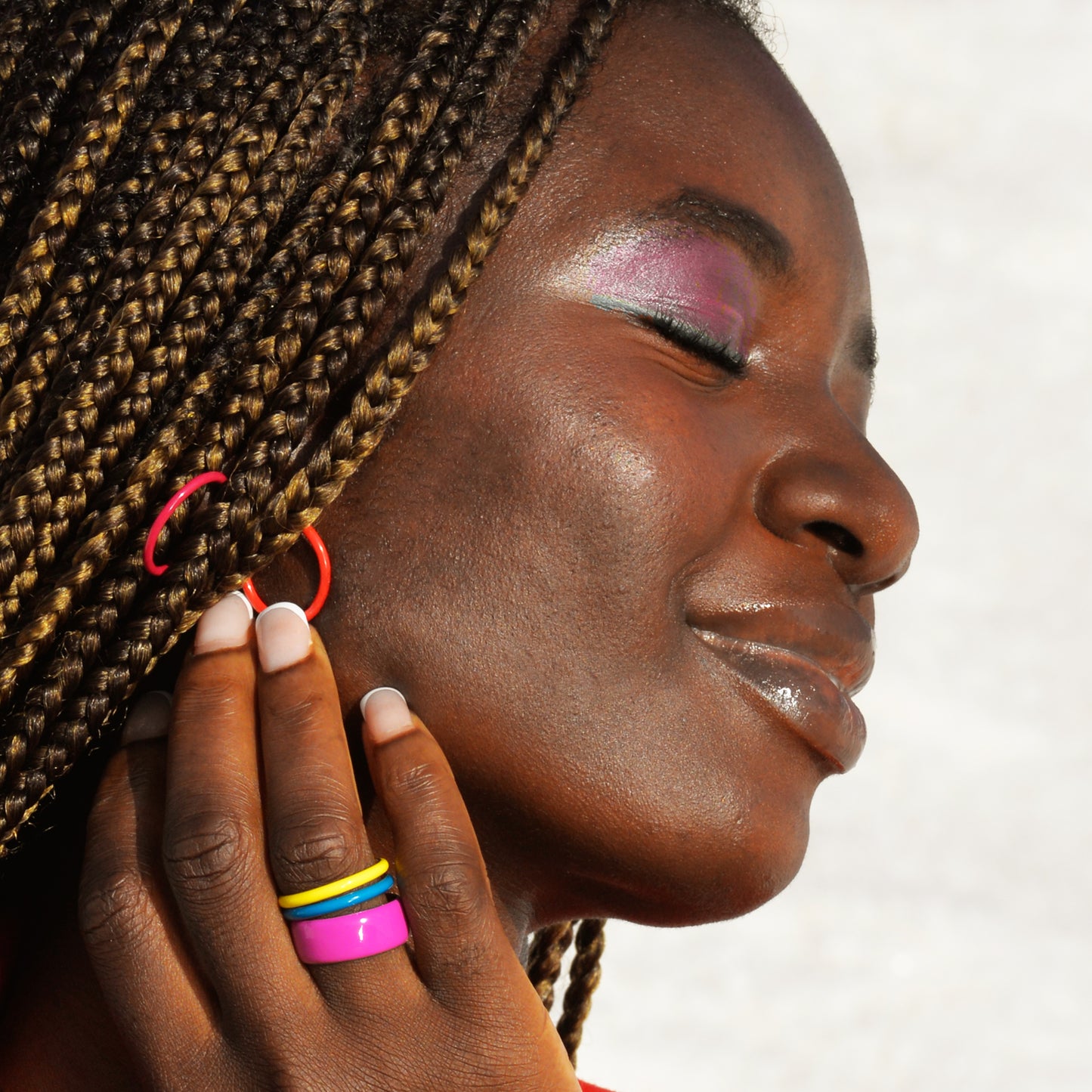 Purple Thick Ring | Enamel Sterling Silver