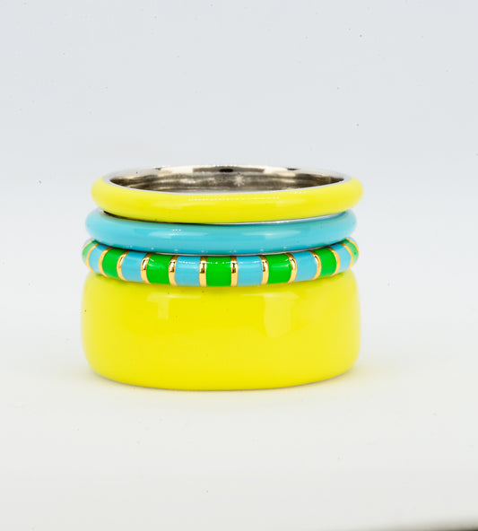 GOLD SUNFLOWERS ON SEASIDE RING STACK