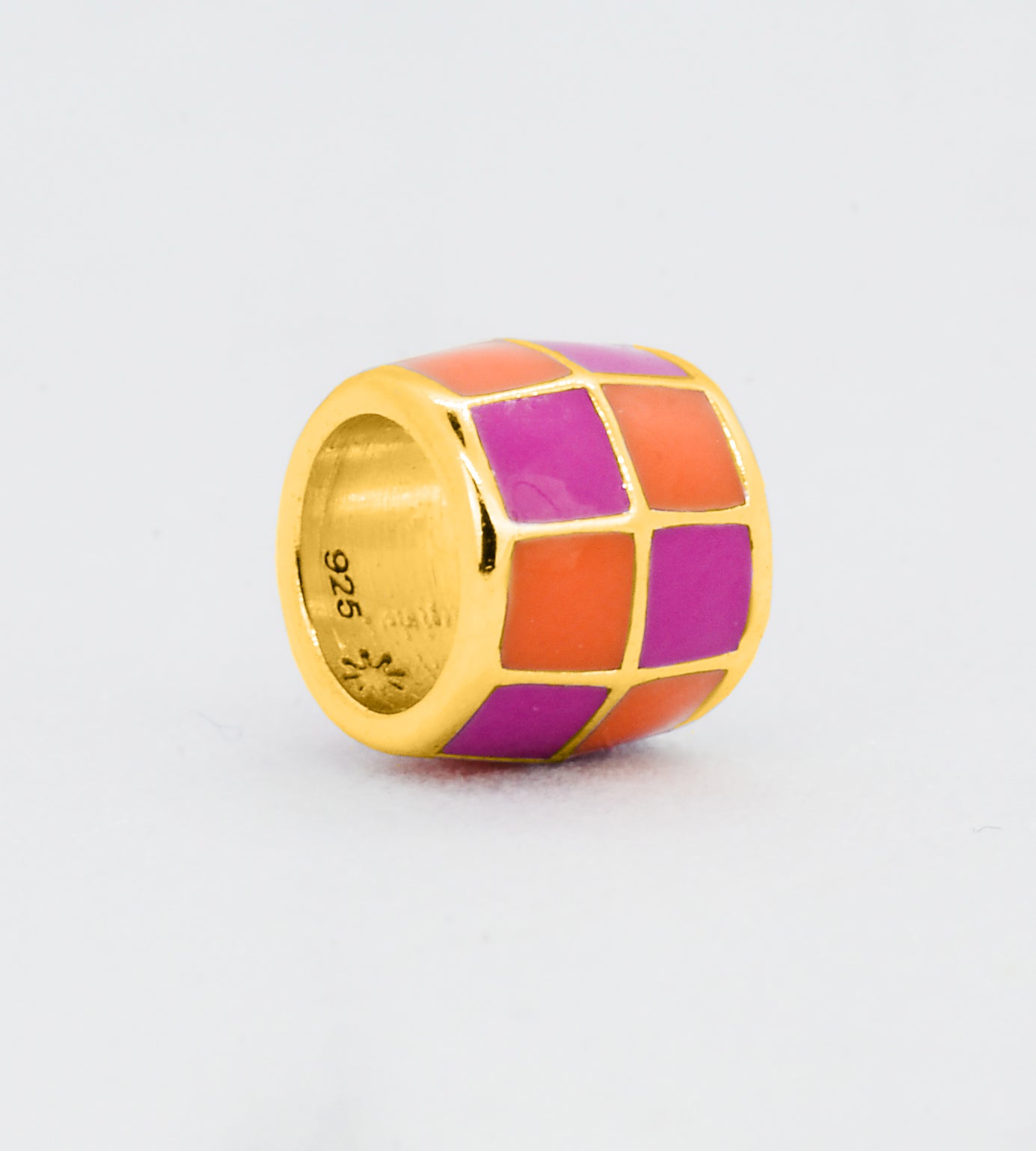 GOLD ORANGE & PURPLE CHECK CUBE