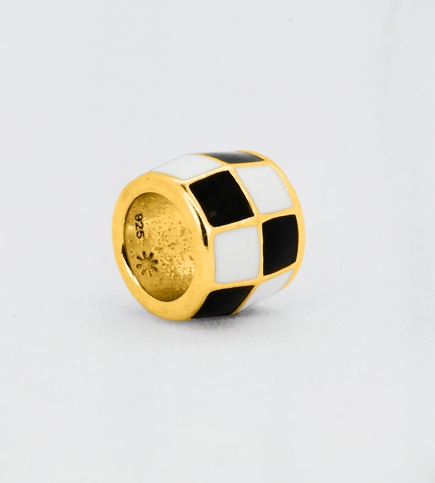 GOLD BLACK & WHITE CHECK CUBE