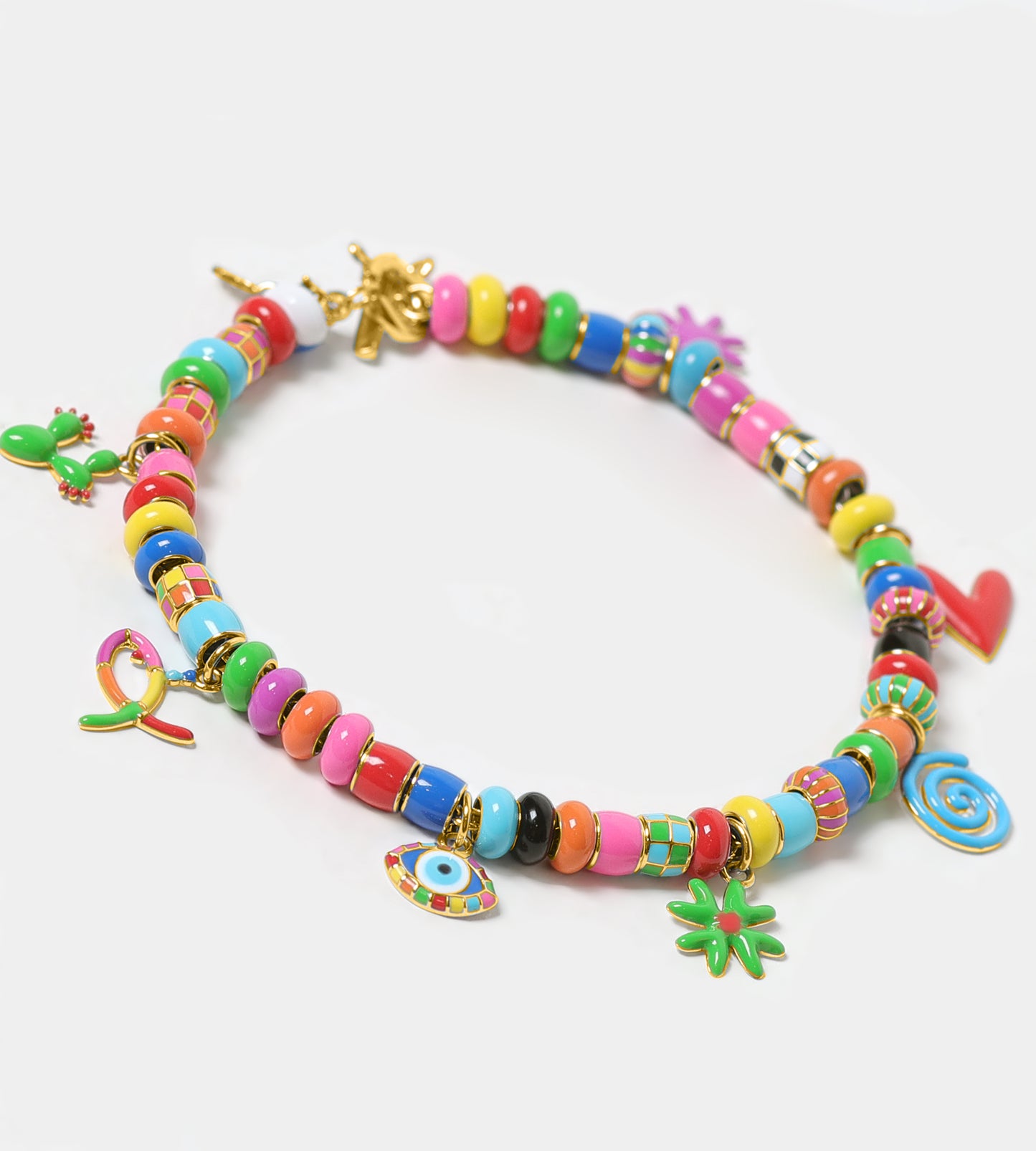 Gimme More Beaded Charm Bracelet | Enamel 18k Gold-plated Sterling Silver