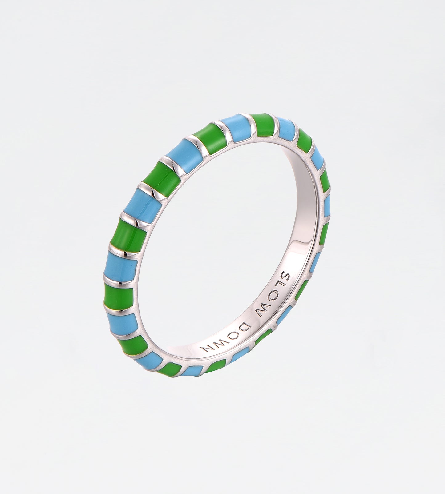 GREEN & CELESTE THIN RING