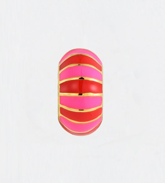 GOLD PINK & RED STRIPED CAPSULE