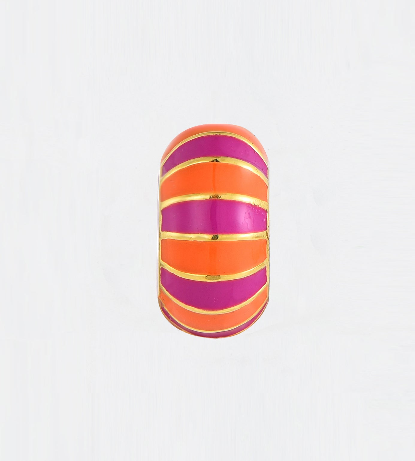 GOLD ORANGE & PURPLE STRIPED CAPSULE
