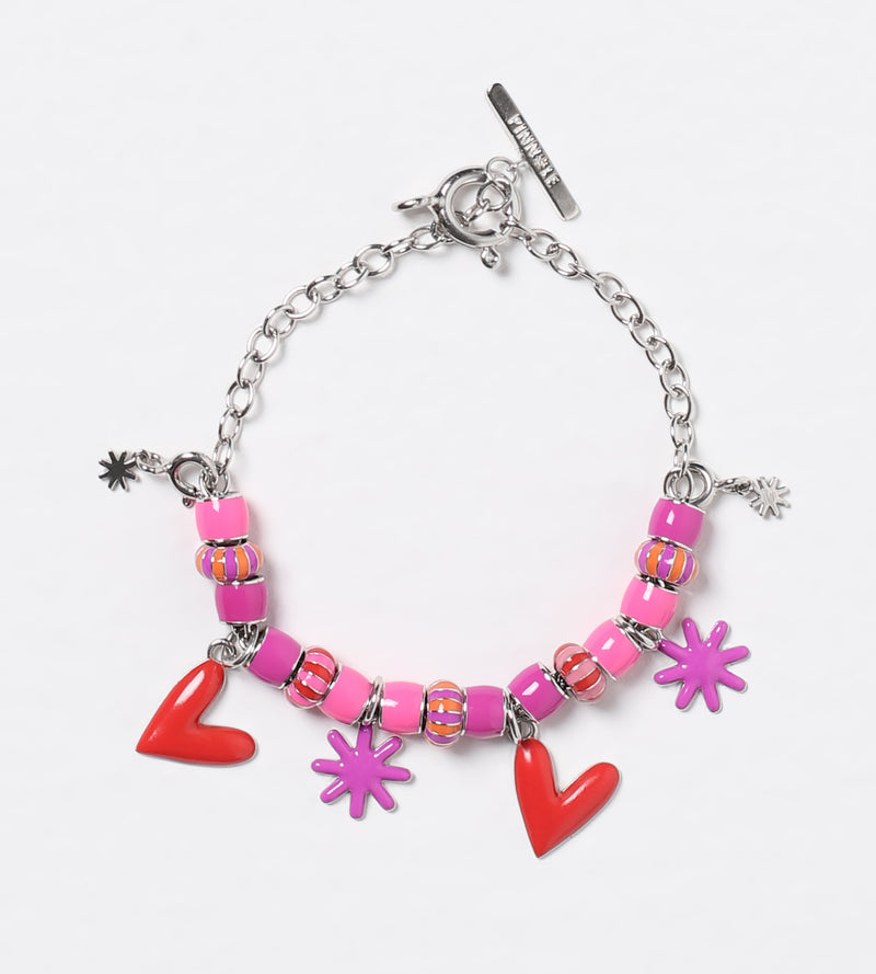 It's All Love & Games Beaded Charm Bracelet | Enamel Sterling Silver
