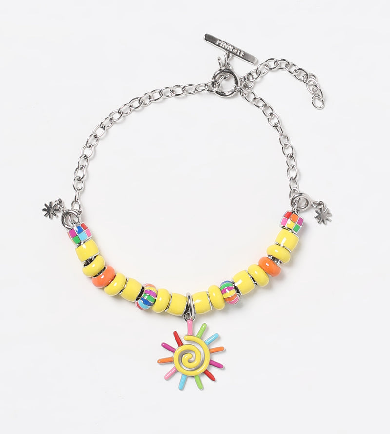 You Are My Sunshine Beaded Charm Bracelet | Enamel Sterling Silver