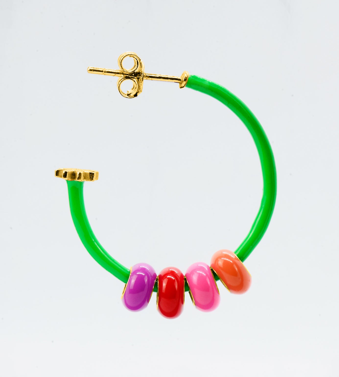 GOLD GREEN EARRING