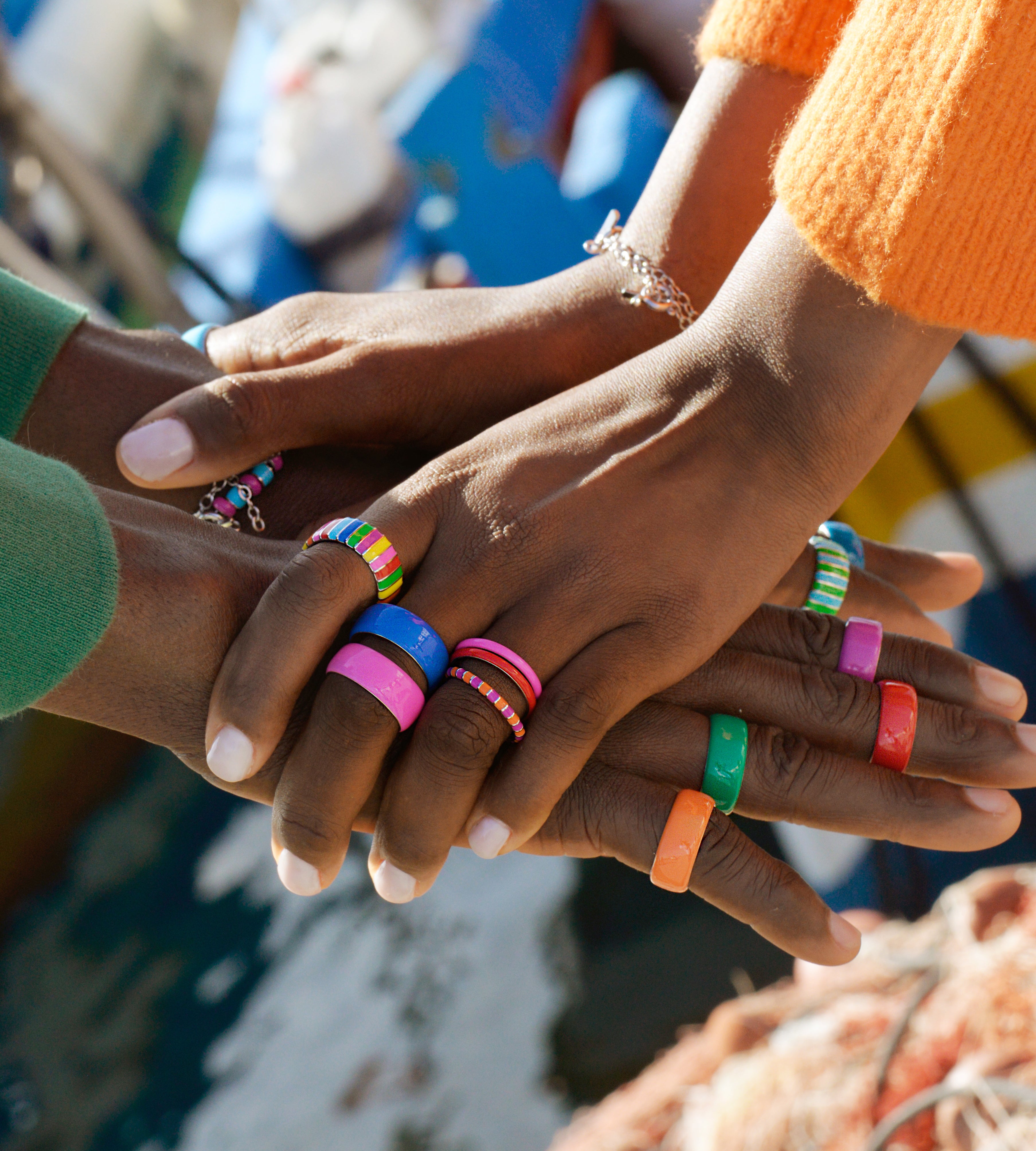 Orange Thick Ring | Enamel Sterling Silver