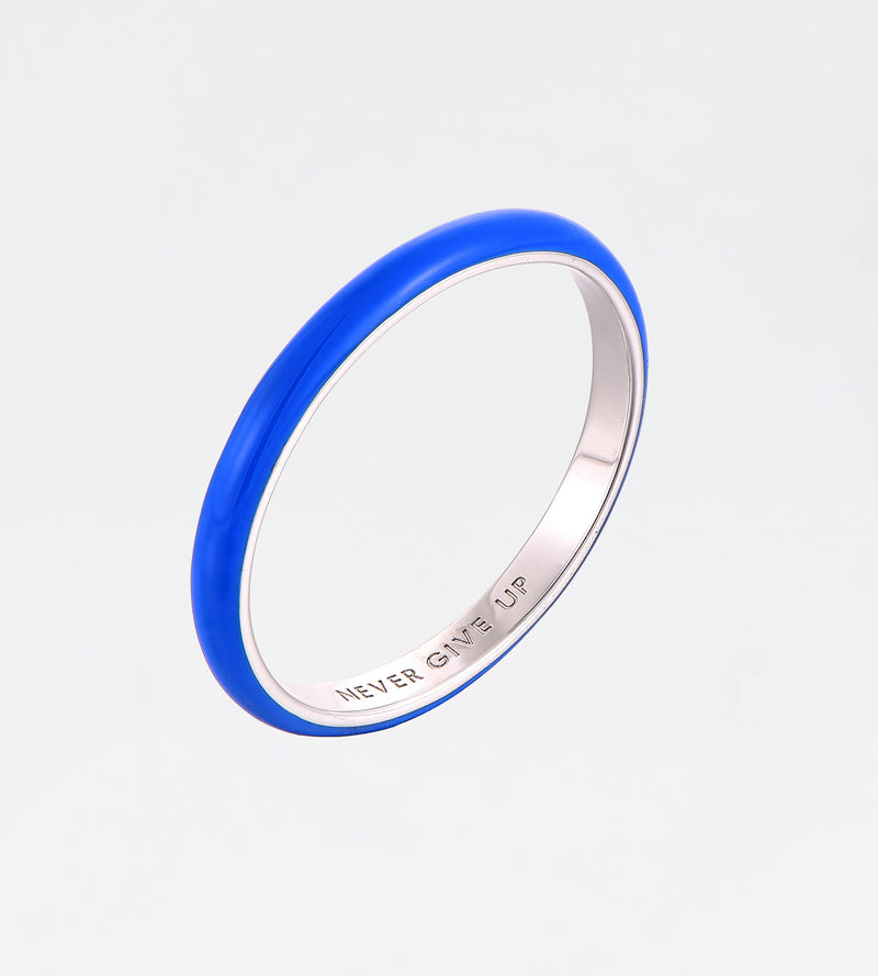 Blue Thin Ring | Enamel Sterling Silver