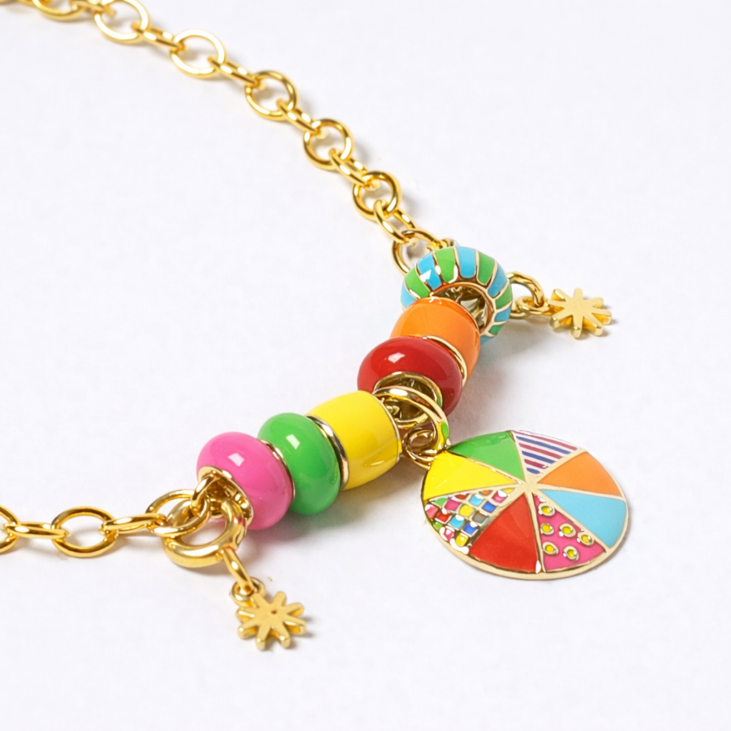 GOLD WHEEL OF FORTUNE BRACELET