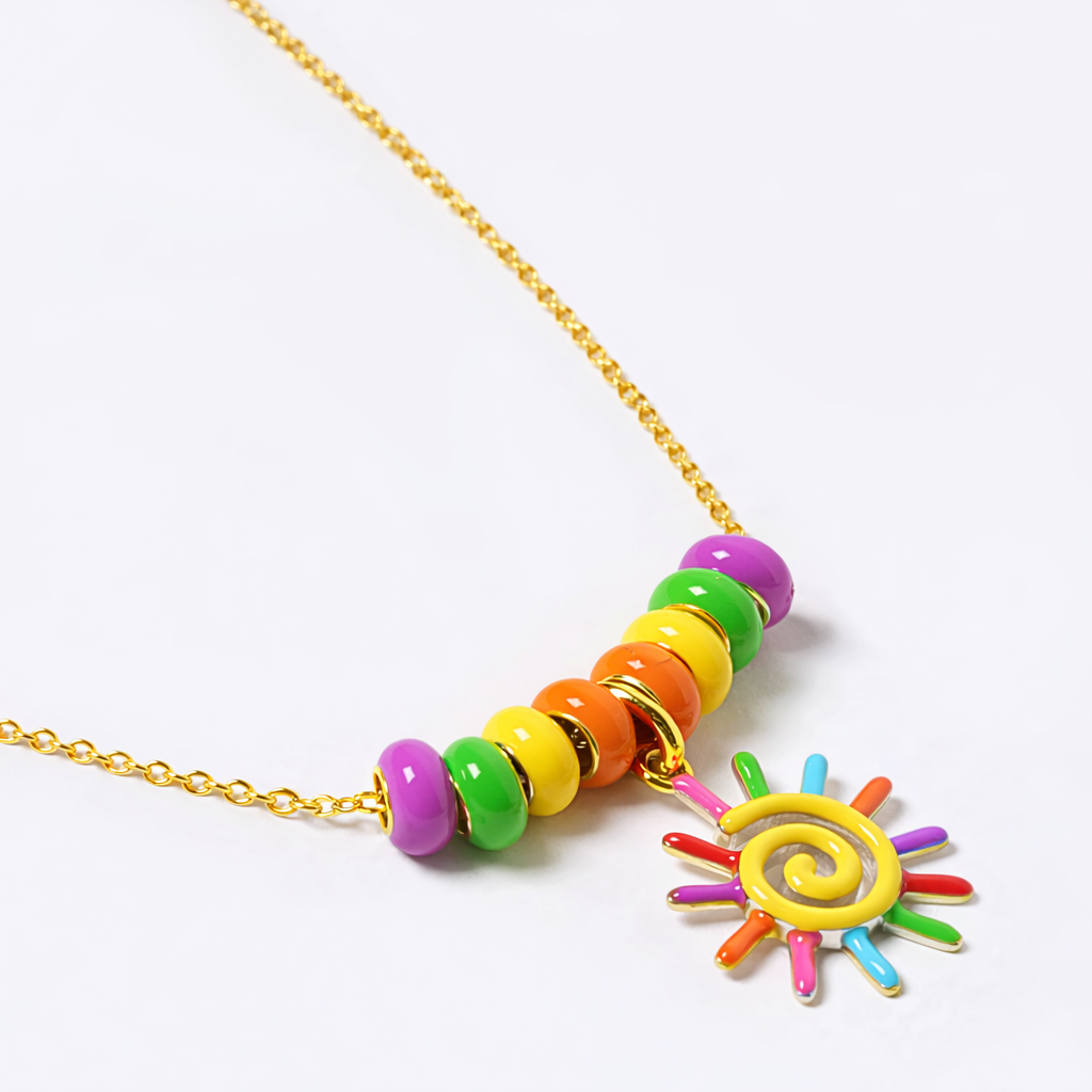 GOLD SUN RAYS LIKE STILTS NECKLACE