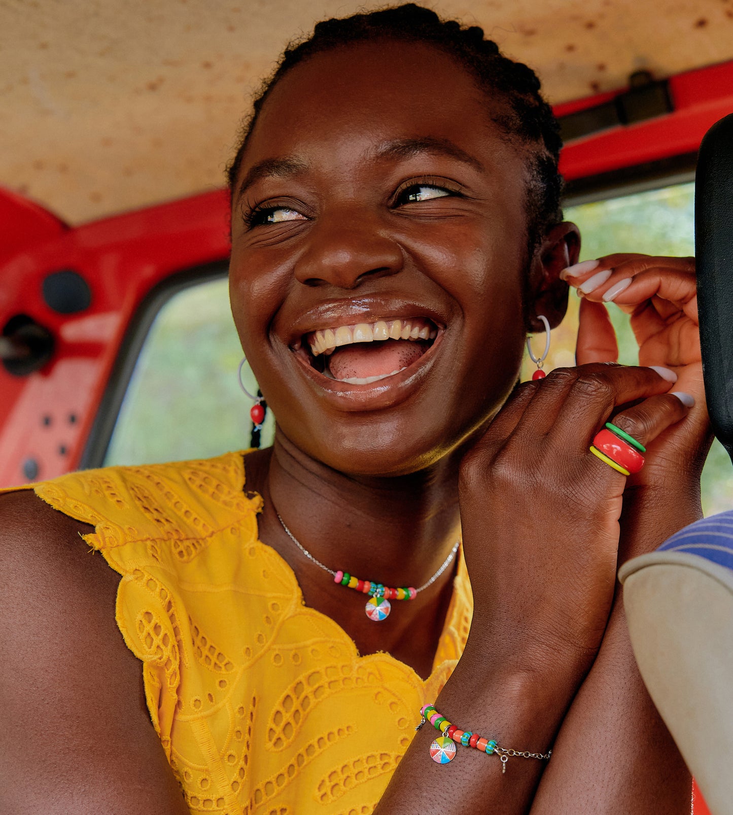 Wheel of Fortune Beaded Charm Necklace | Enamel Sterling Silver