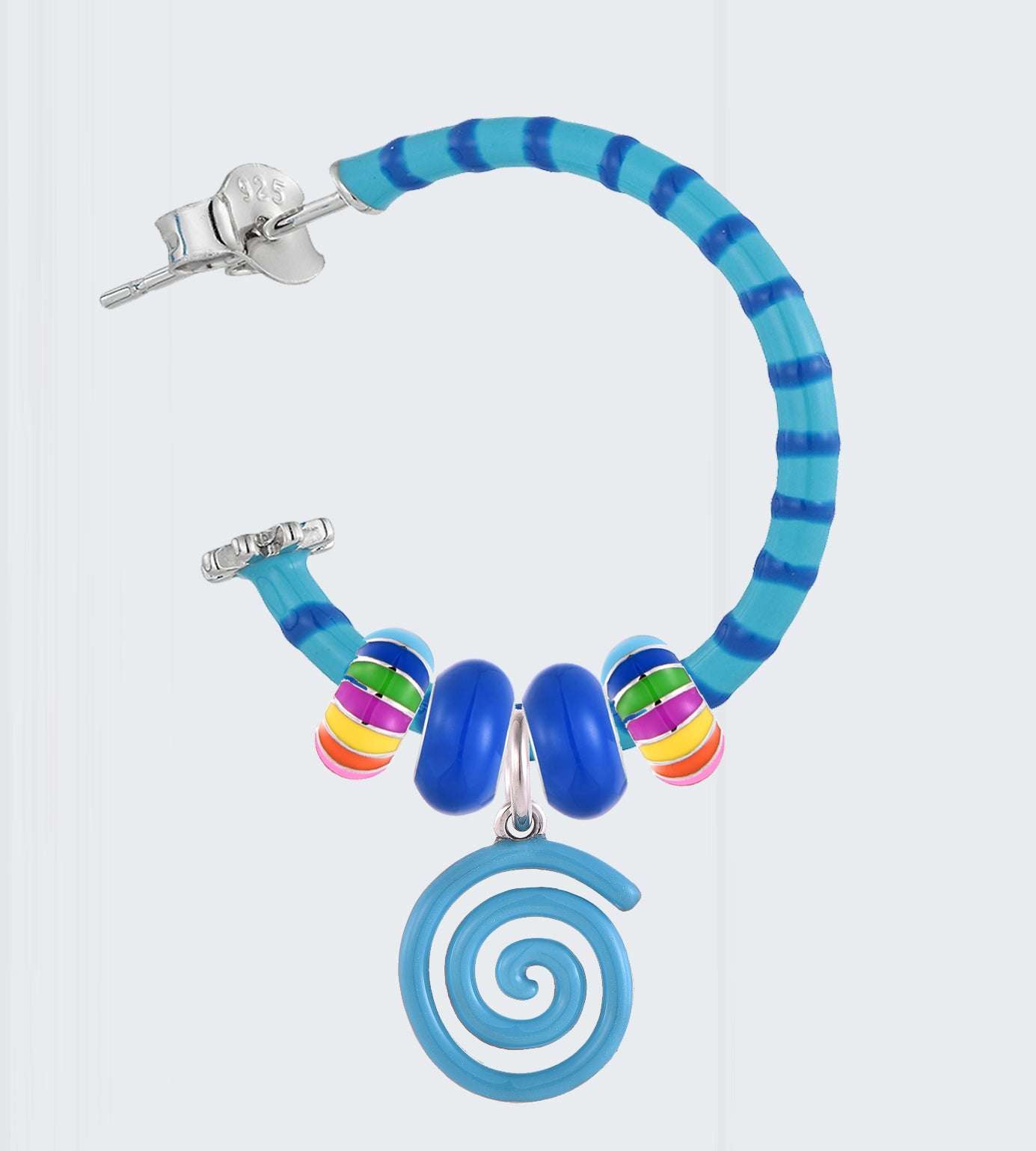 Flow Freehand Striped Earring Mix | Enamel Sterling Silver (Single)