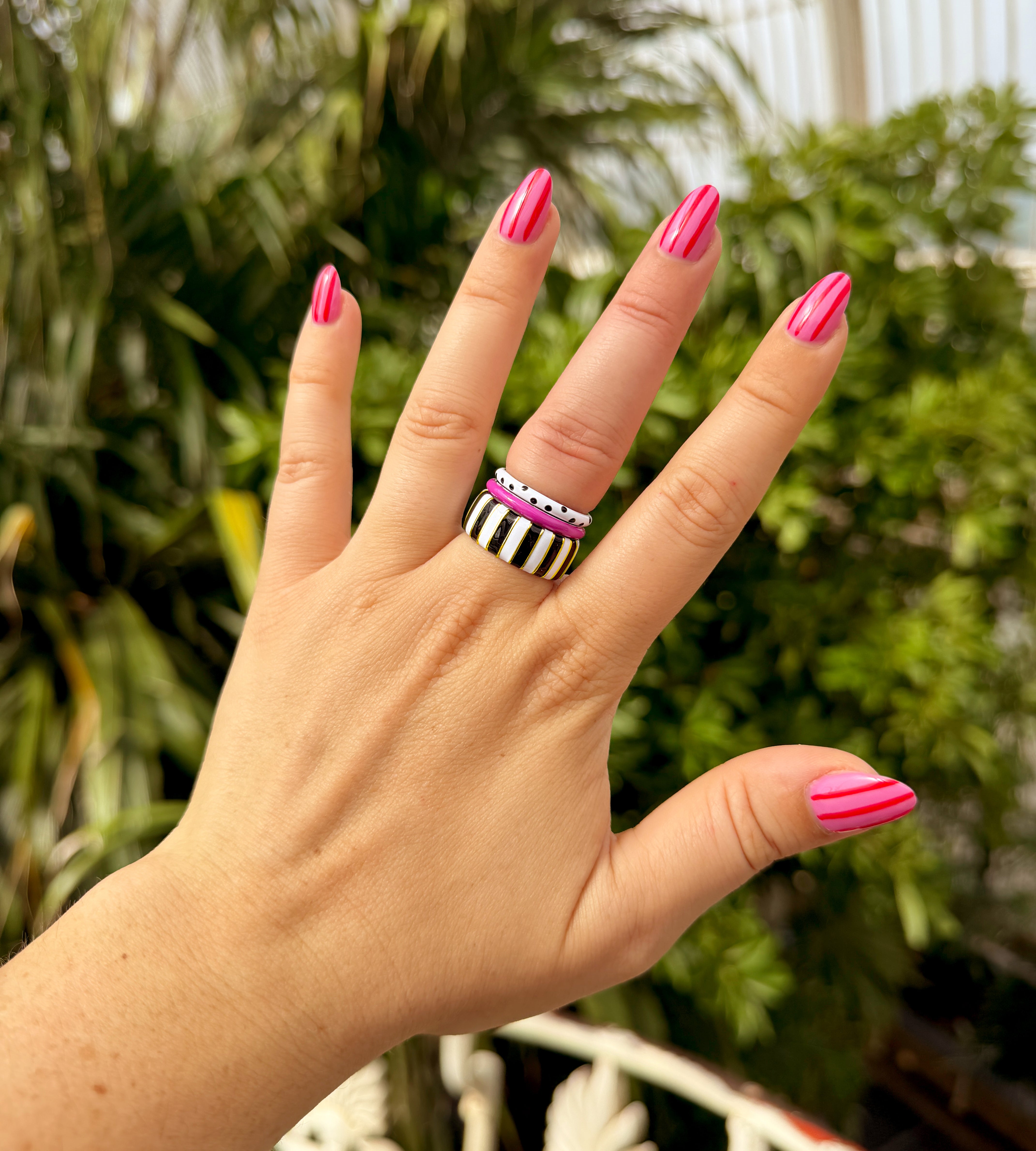 Purple Dalmata Ring Stack | Enamel 18k Gold-plated Sterling Silver