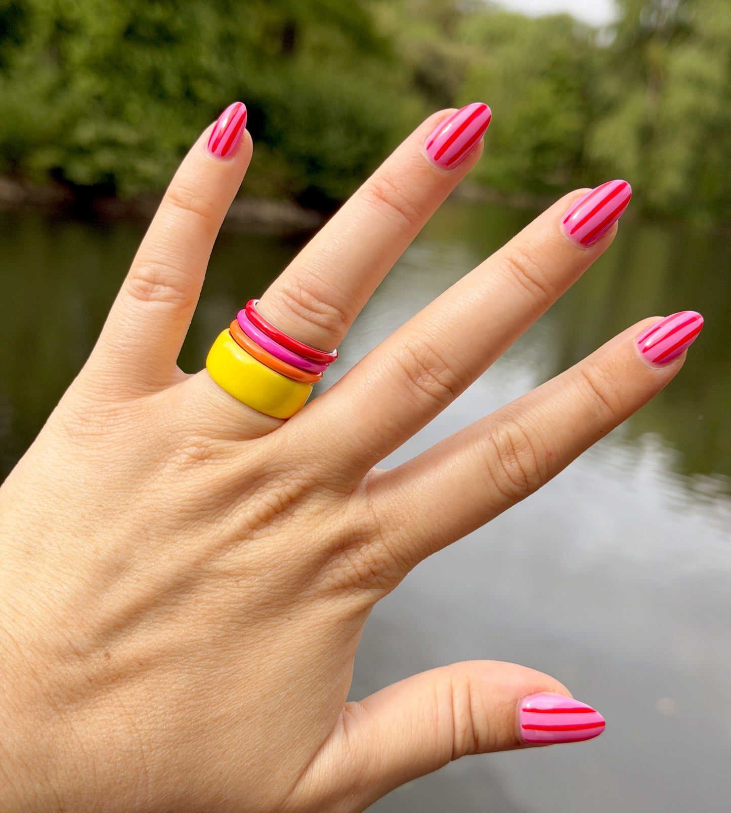 Sun Cycle Ring Stack | Enamel Sterling Silver
