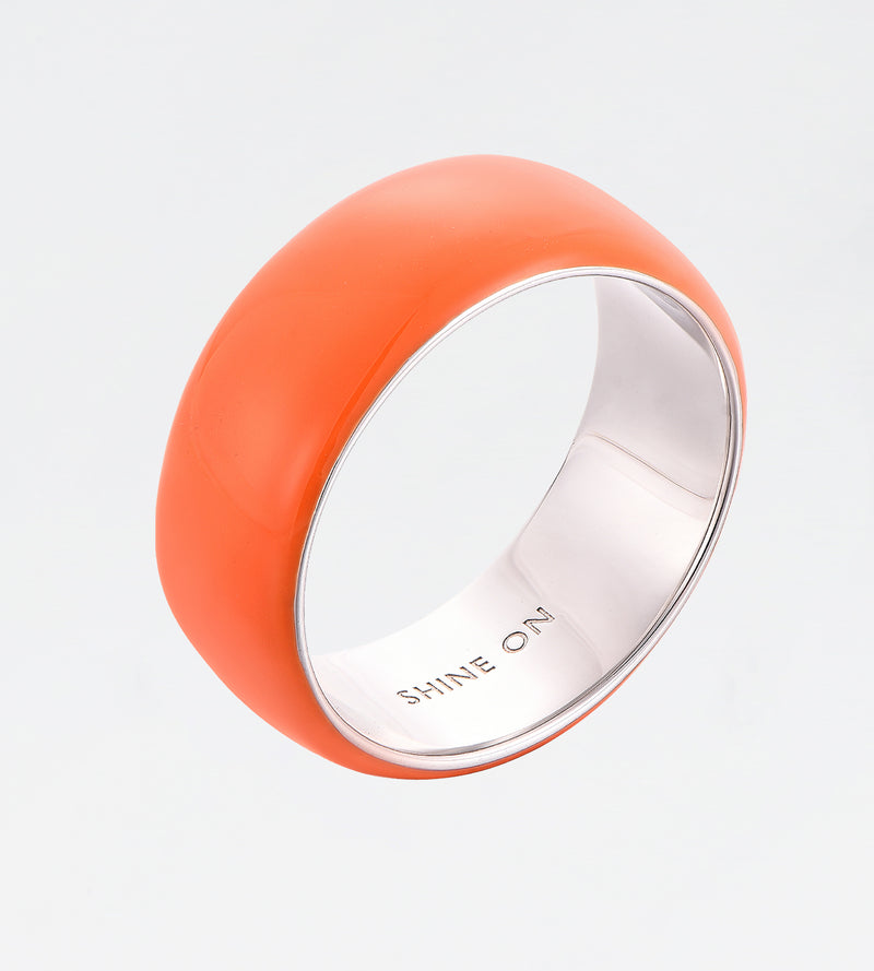 Orange Thick Ring | Enamel Sterling Silver