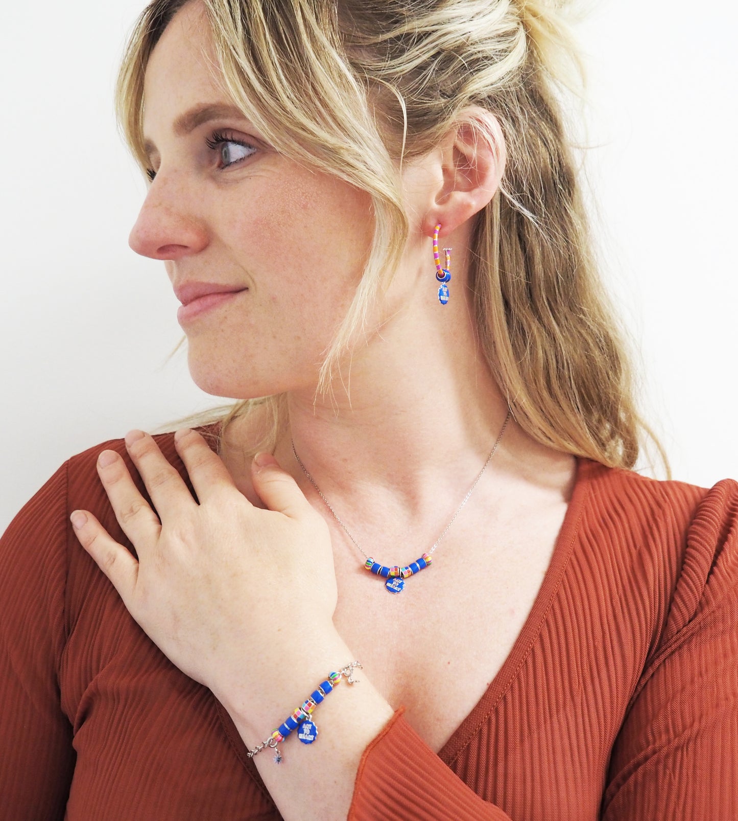 Art to Heart Hoop Earring Mix | Enamel Sterling Silver (Single)