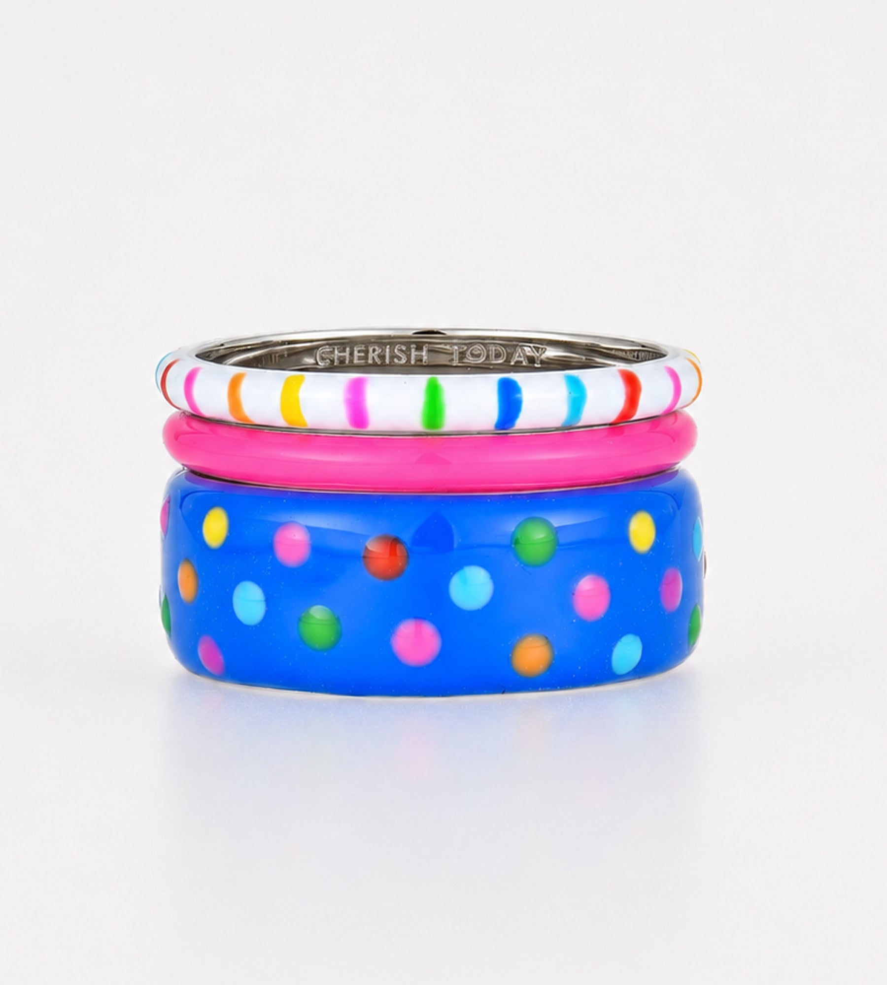 Polka Dot Ring Stack | Enamel Sterling Silver