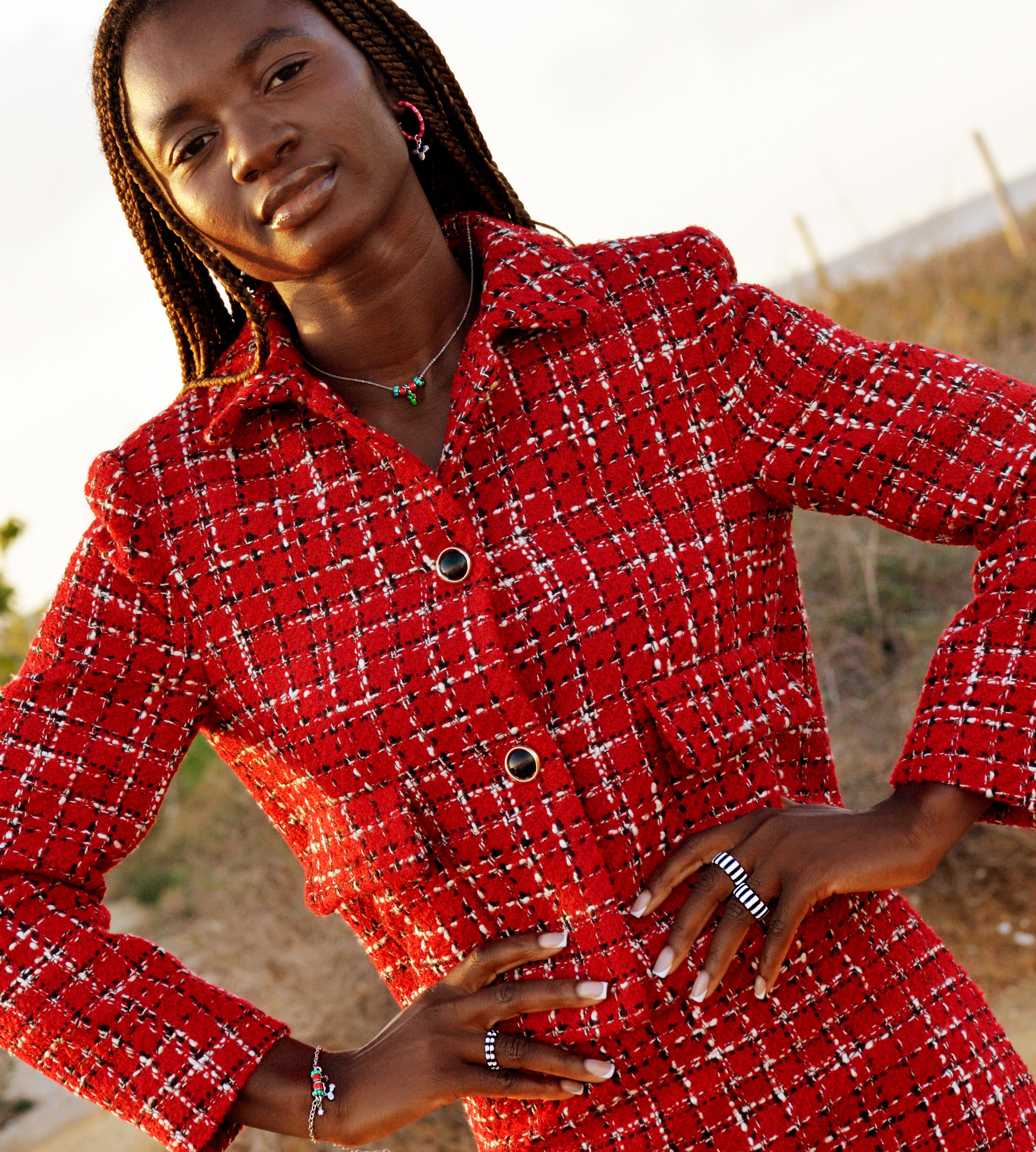 Black & White Thick Ring | Enamel 18k Gold-plated Sterling Silver