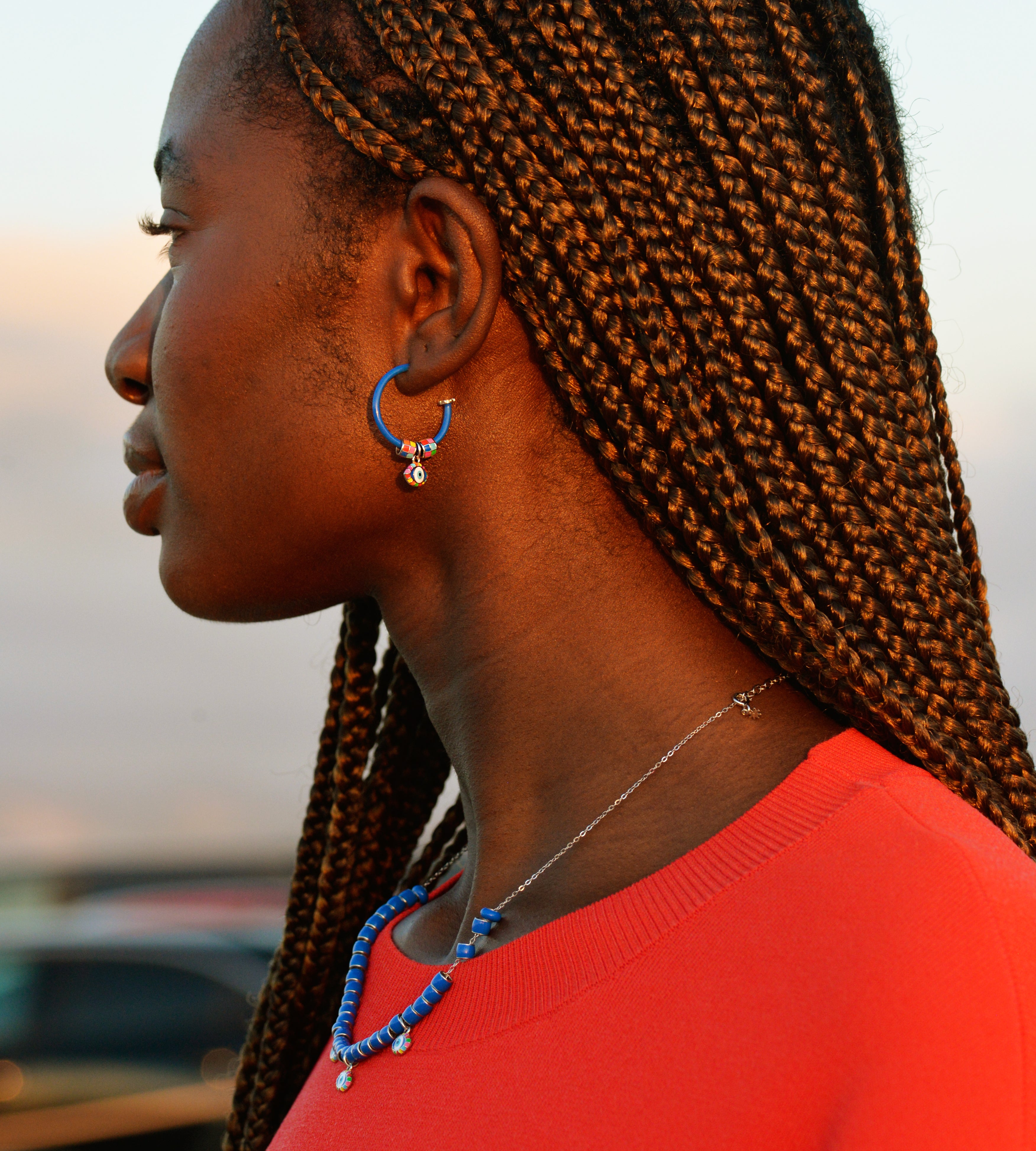 Keep an Eye Out Hoop Earring Mix | Enamel Sterling Silver (Single)