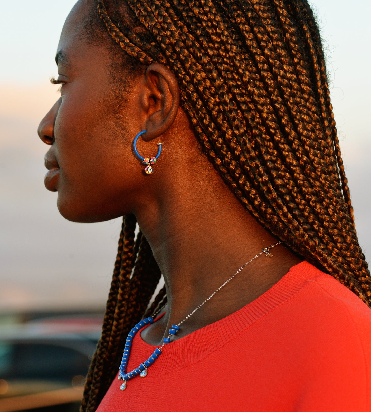 Keep an Eye Out Hoop Earring Mix | Enamel Sterling Silver (Single)
