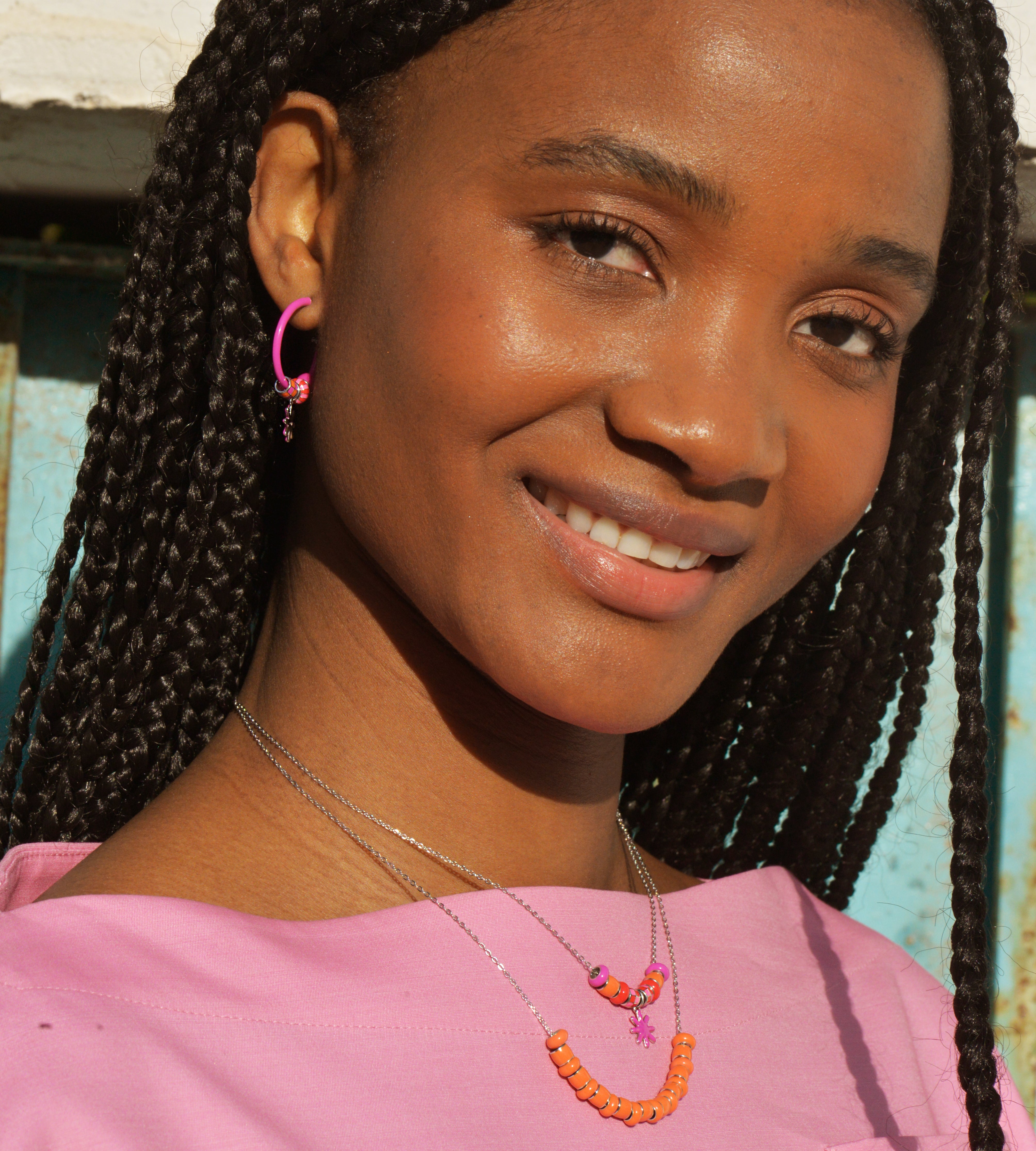 Play Now Hoop Earring Mix | Enamel Sterling Silver (Single)