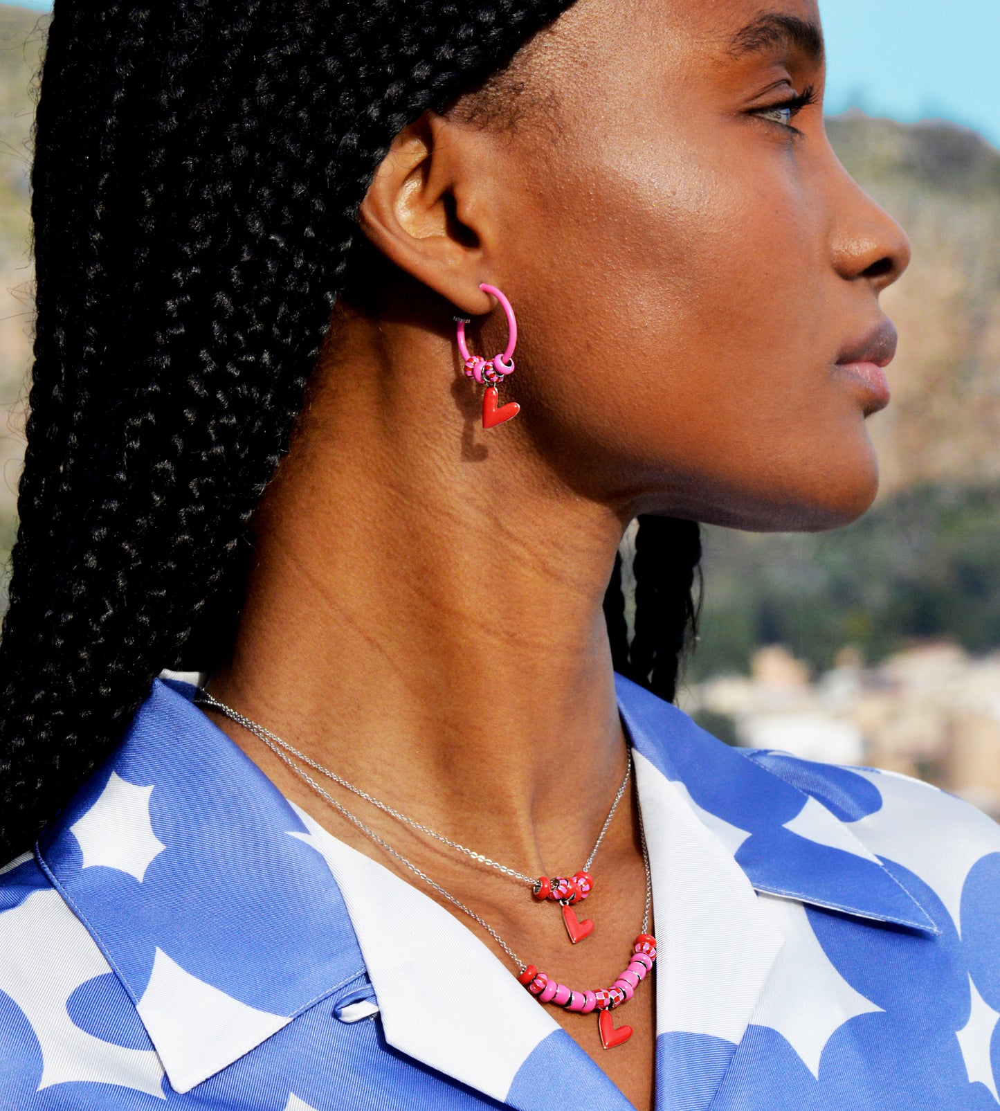 I'm in Love Hoop Earring Mix | Enamel 18k Gold-plated Sterling Silver (Single)