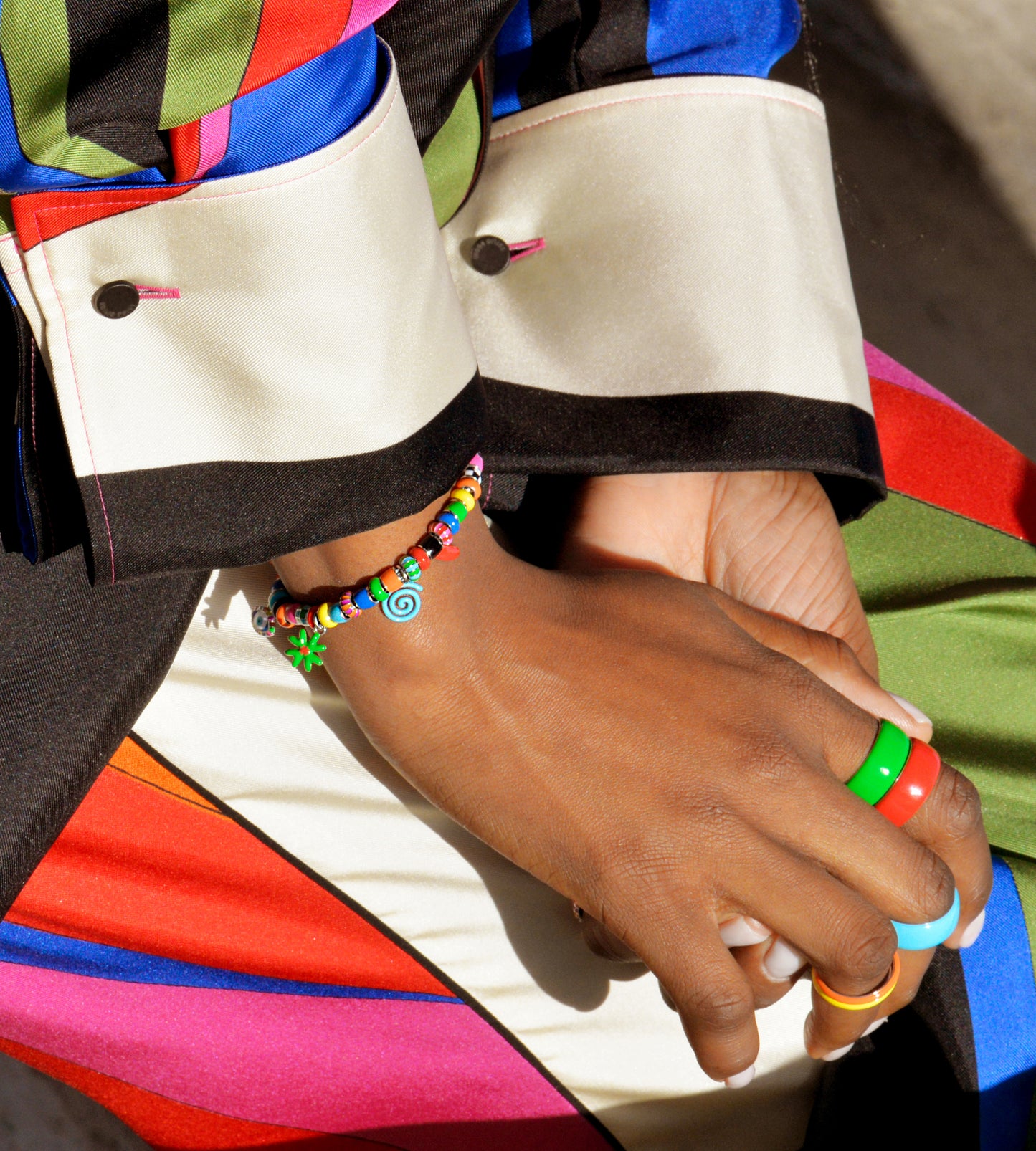 Gimme More Beaded Charm Bracelet | Enamel Sterling Silver