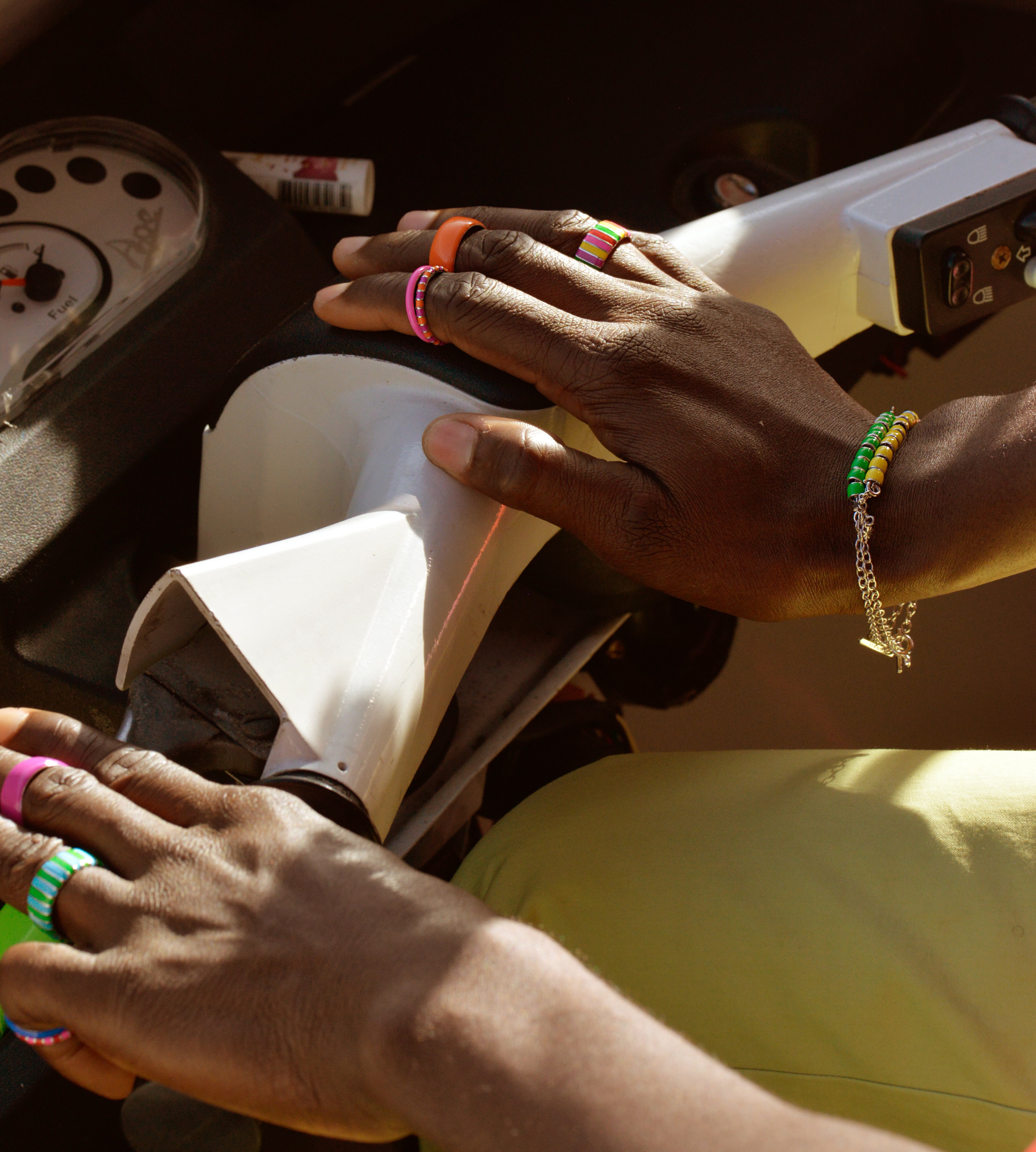 All Green Beaded Bracelet | Enamel Sterling Silver