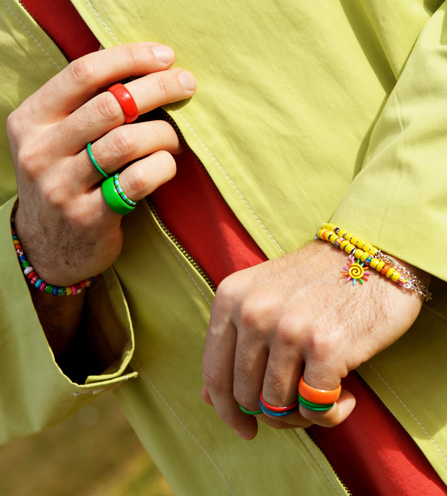 You Are My Sunshine Beaded Charm Bracelet | Enamel 18k Gold-plated Sterling Silver