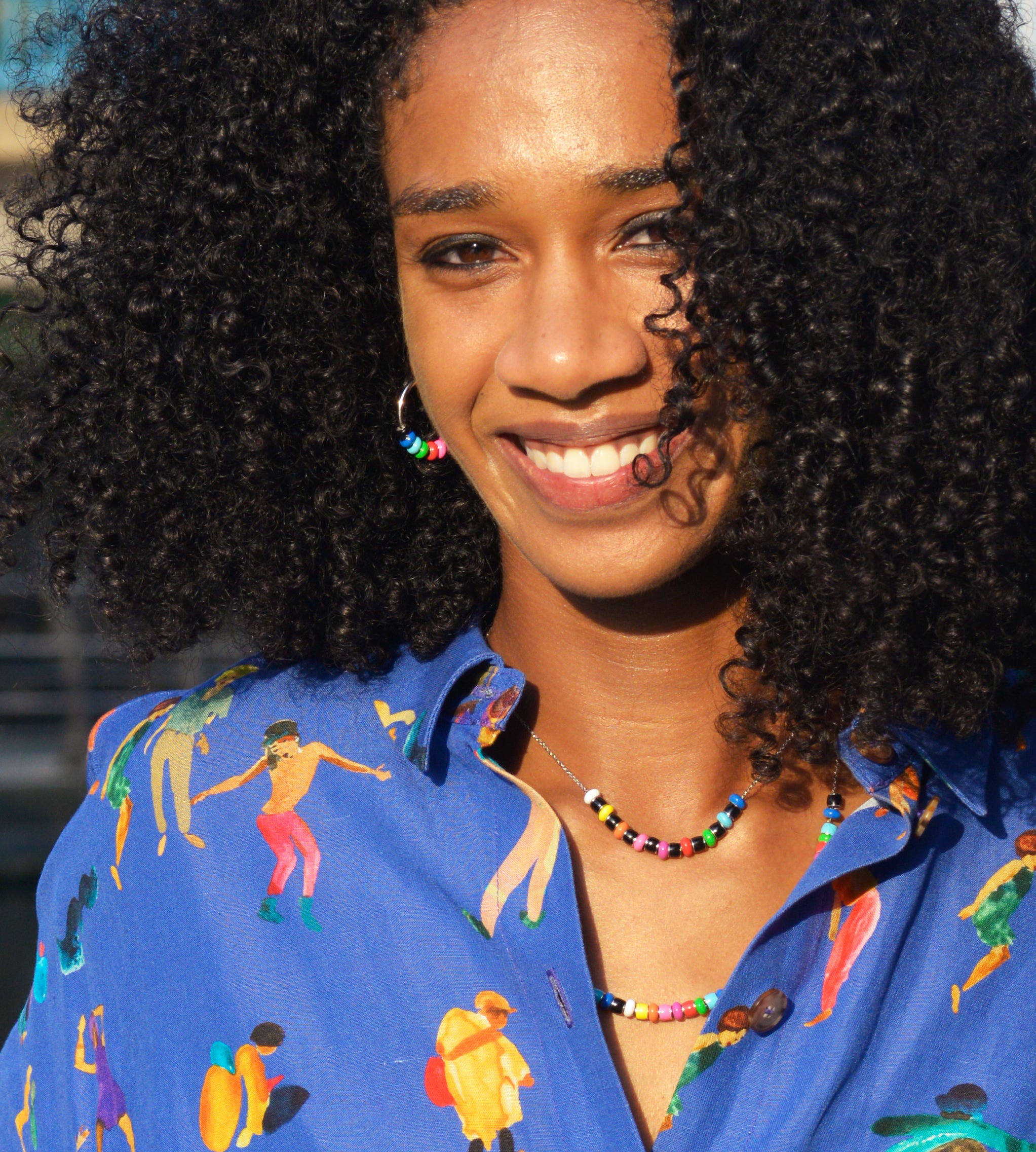 Full Game Hoop Earring Mix | Enamel 18k Gold-plated Sterling Silver (Single)