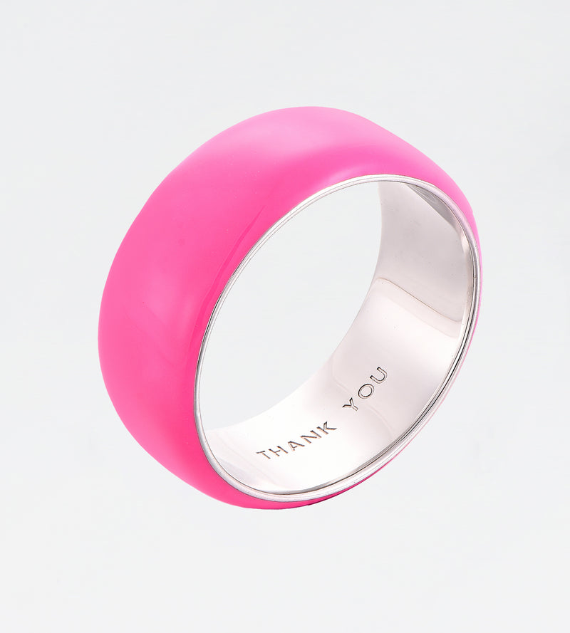 Pink Thick Ring | Enamel Sterling Silver