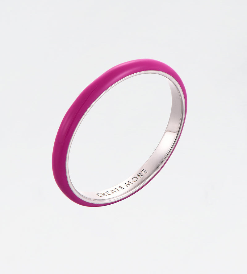 Purple Thin Ring | Enamel Sterling Silver