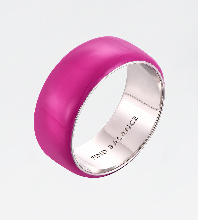 Purple Thick Ring | Enamel Sterling Silver