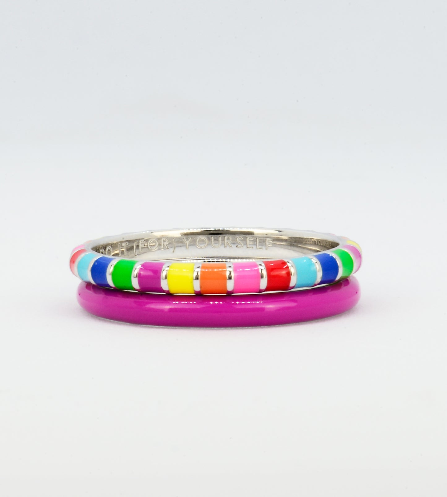 PURPLE RAINBOW RING STACK