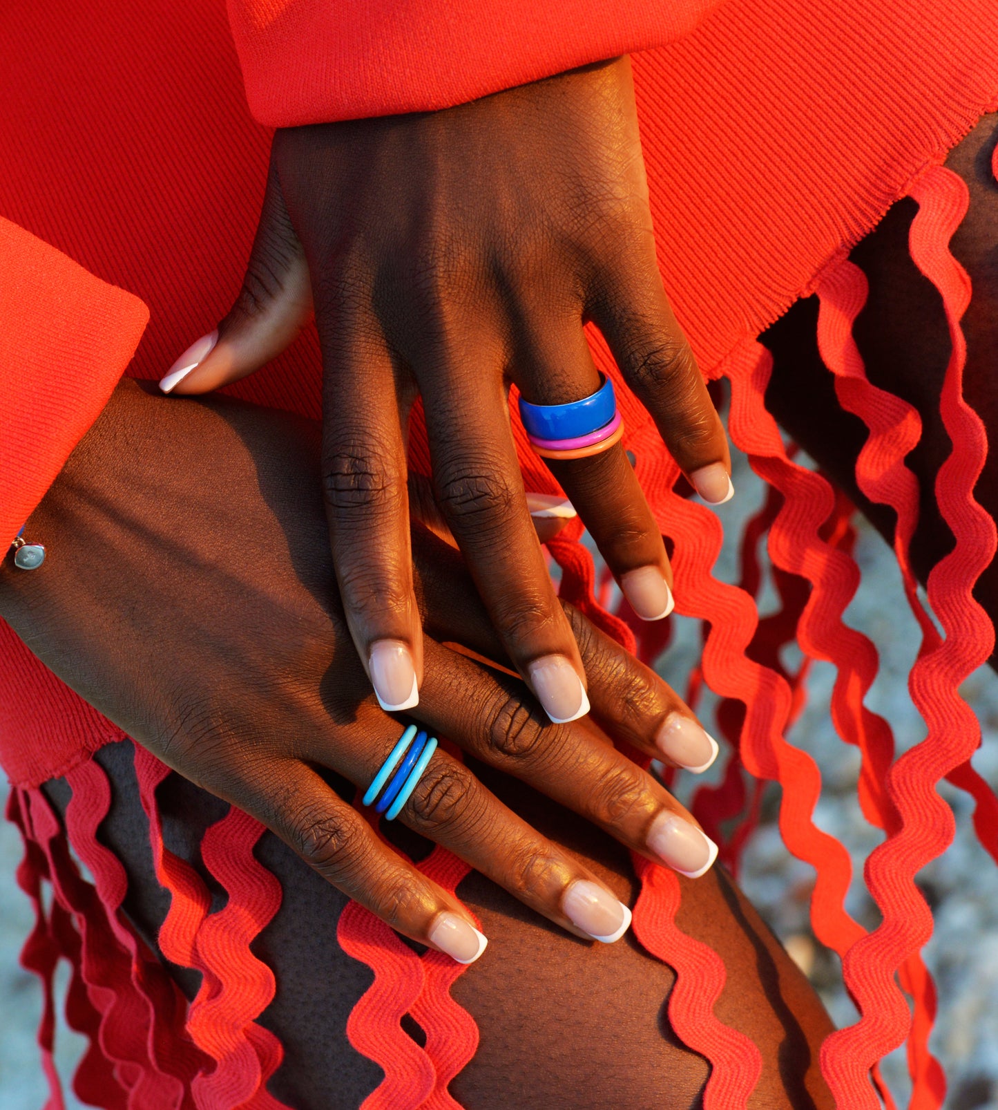Celeste Thin Ring | Enamel Sterling Silver