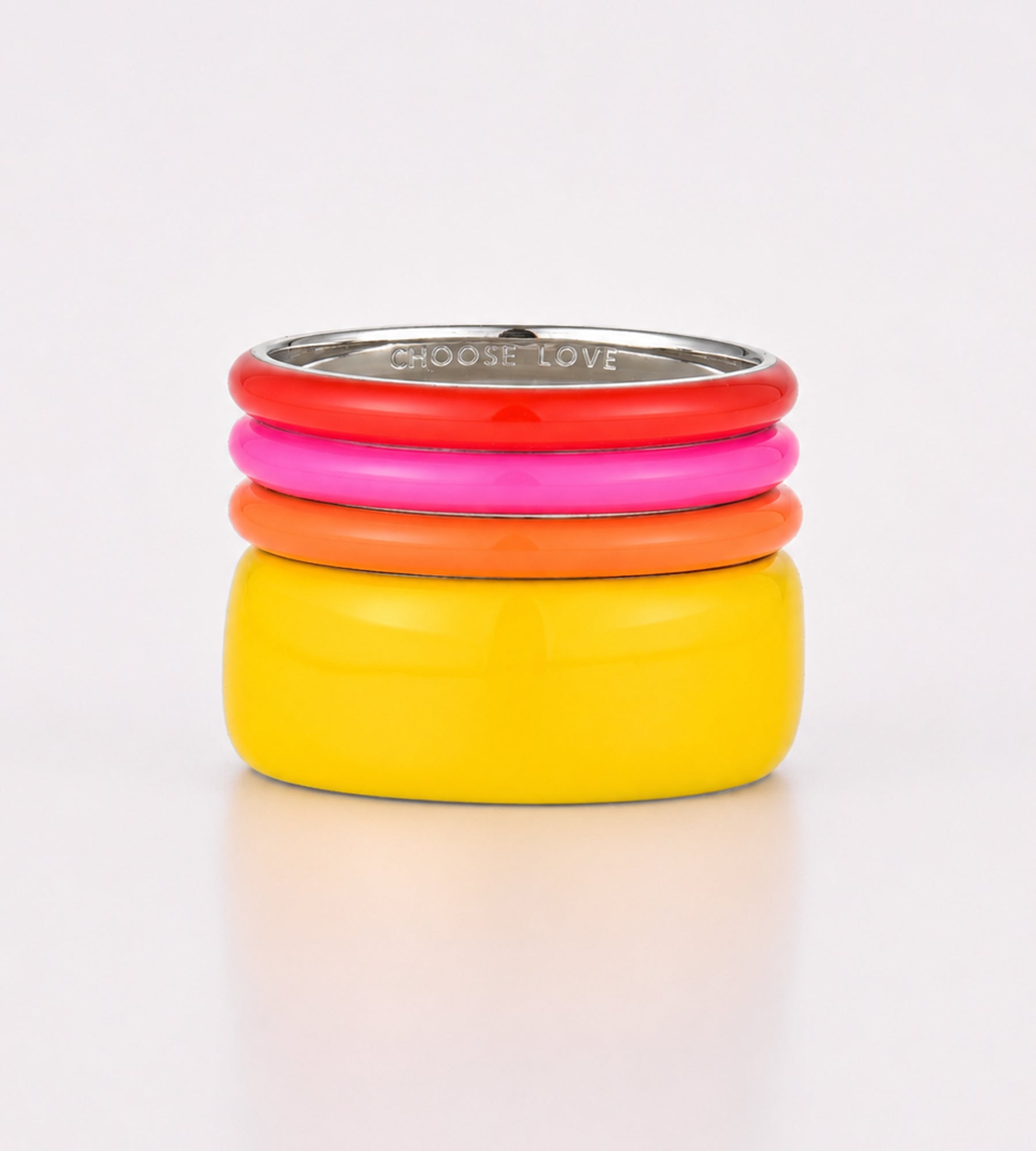 Sun Cycle Ring Stack | Enamel Sterling Silver