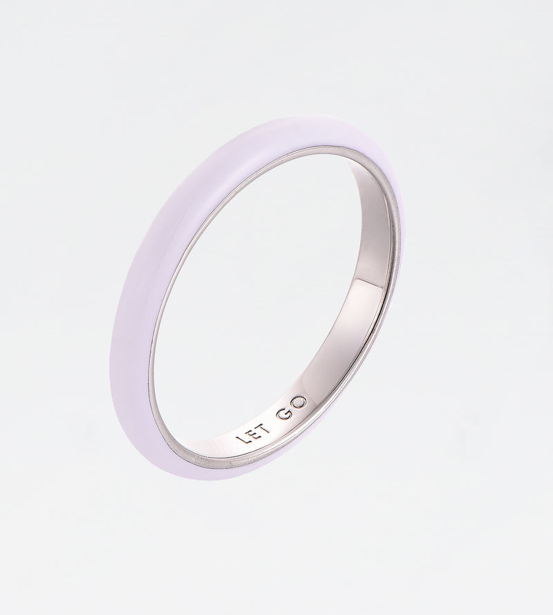 White Thin Ring | Enamel Sterling Silver